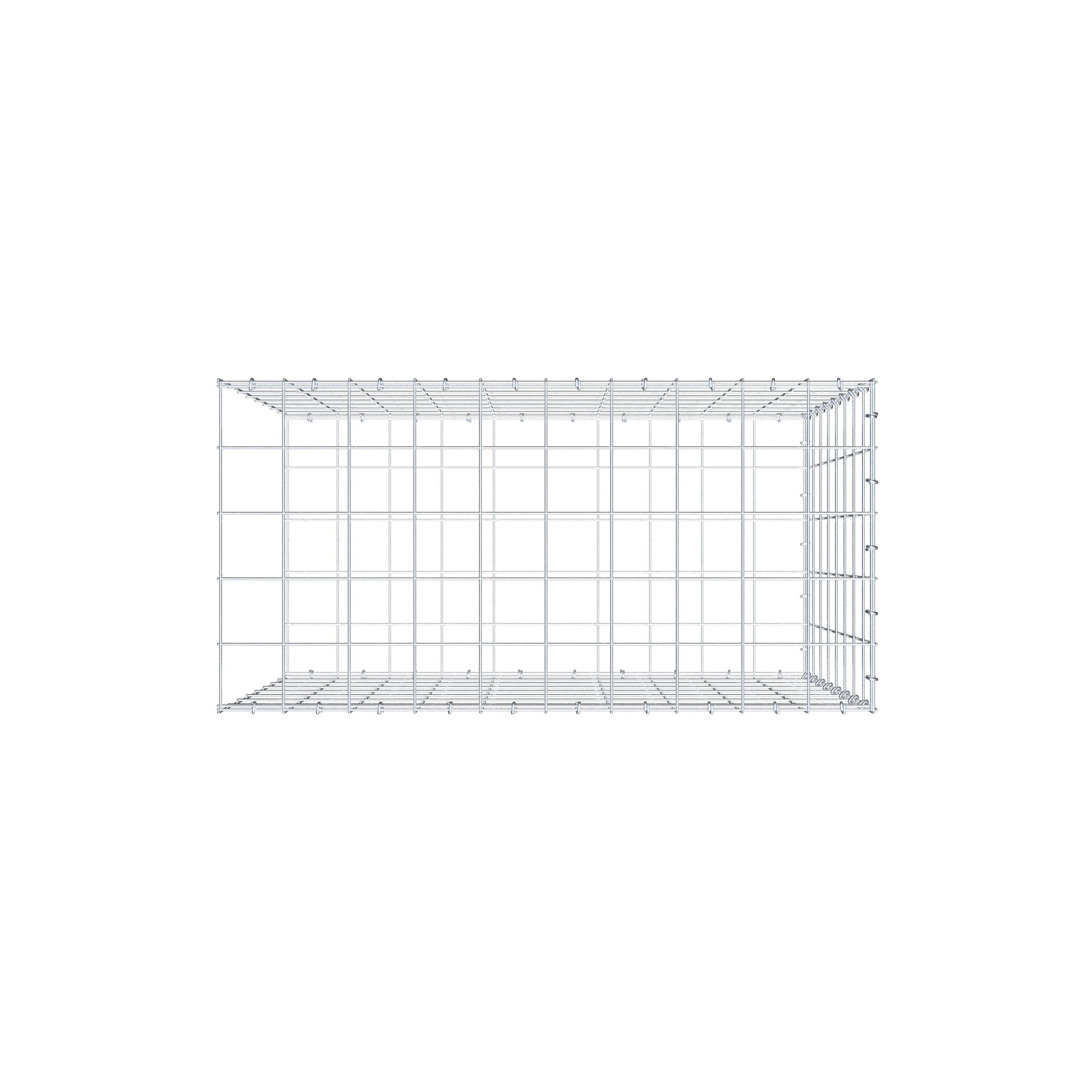 Gabbione aggiuntivo di tipo 2 100 cm x 80 cm x 50 cm (L x H x P), maglia 10 cm x 10 cm, anello a C