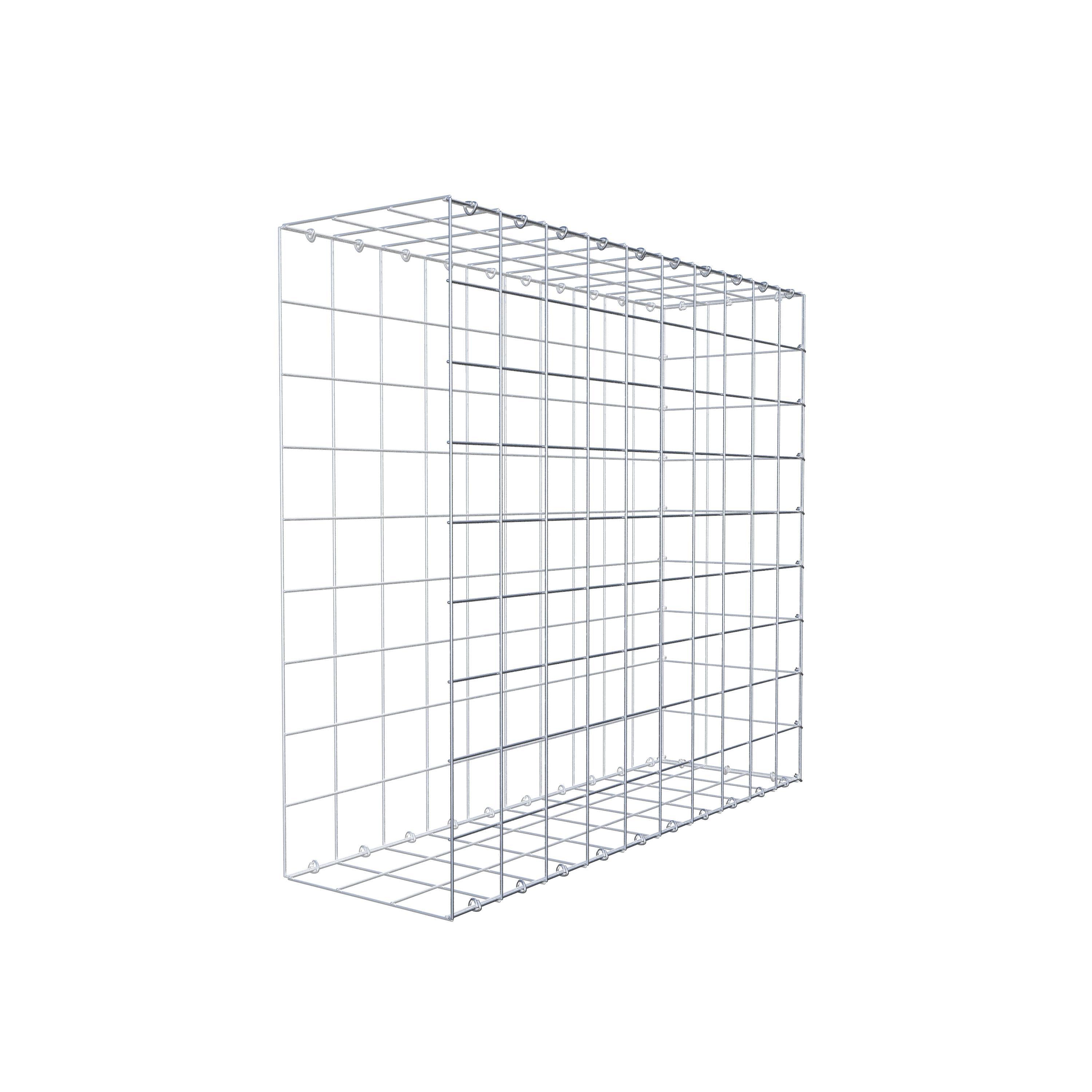 Monteret gabion type 2 100 cm x 90 cm x 30 cm (L x H x D), maskestørrelse 10 cm x 10 cm, C-ring