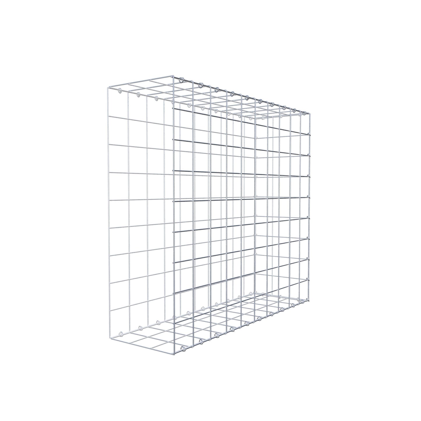 Monteret gabion type 2 100 cm x 90 cm x 30 cm (L x H x D), maskestørrelse 10 cm x 10 cm, C-ring