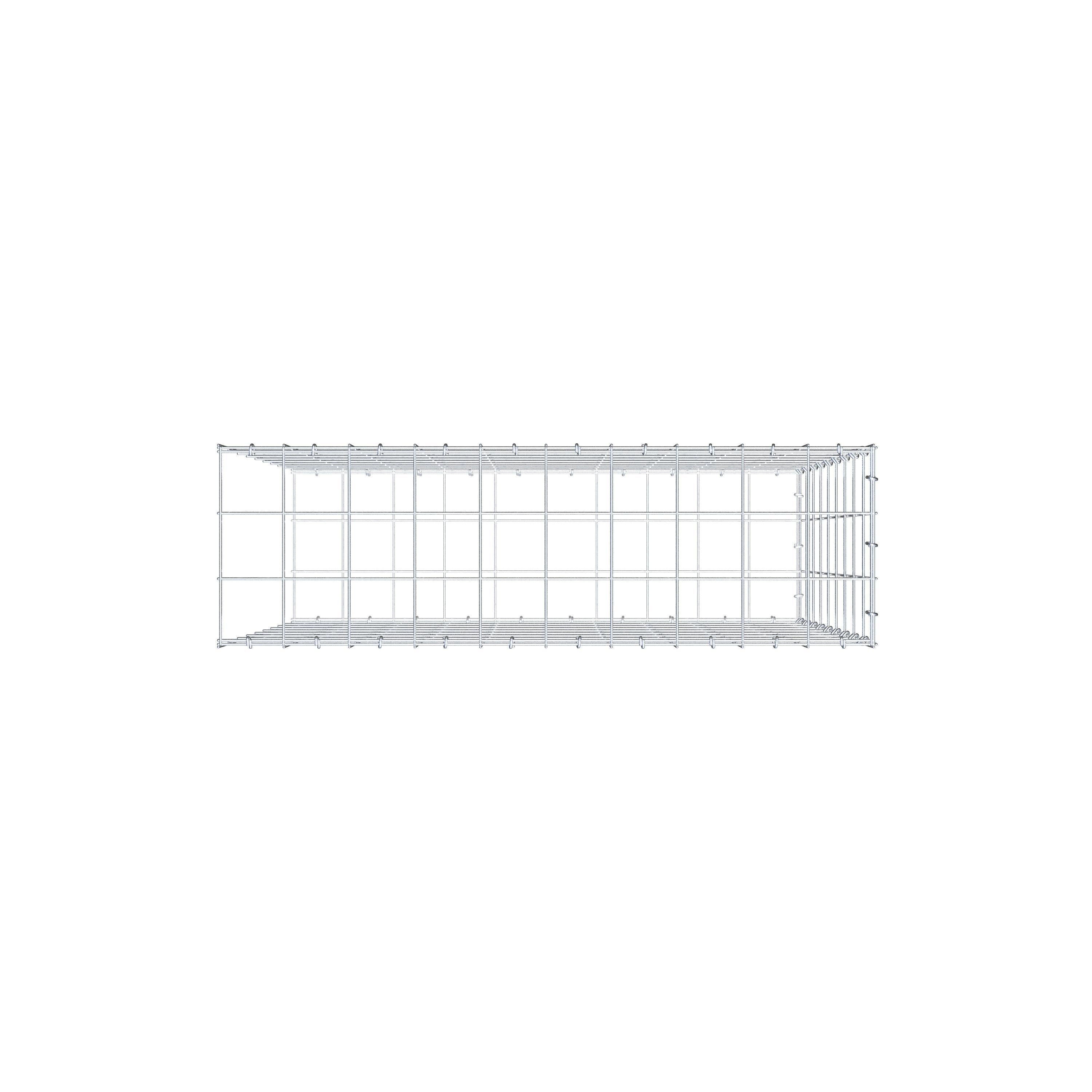 Schanskorf type 2 100 cm x 90 cm x 30 cm (L x H x D), maaswijdte 10 cm x 10 cm, C-ring