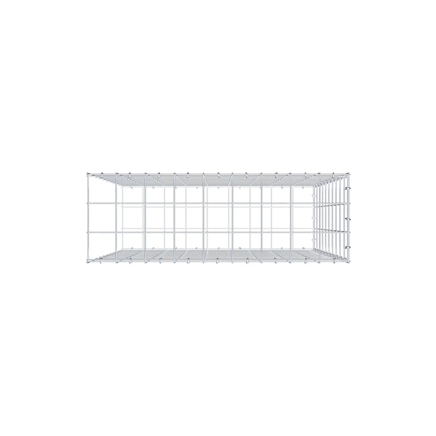 Monteret gabion type 2 100 cm x 90 cm x 30 cm (L x H x D), maskestørrelse 10 cm x 10 cm, C-ring