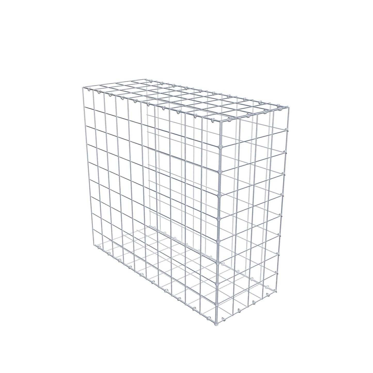 Monteret gabion type 2 100 cm x 90 cm x 40 cm (L x H x D), maskestørrelse 10 cm x 10 cm, C-ring