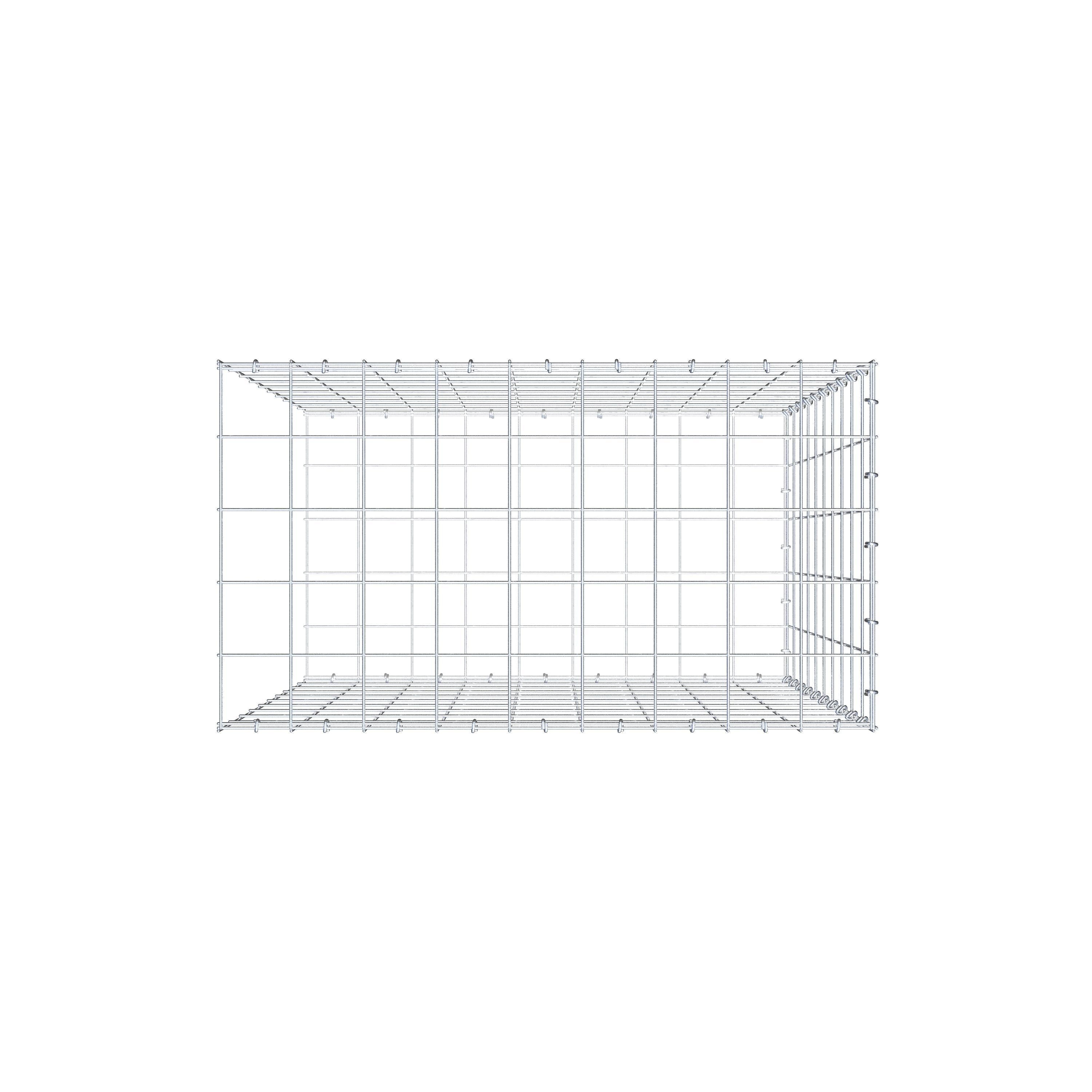 Schanskorf type 2 100 cm x 90 cm x 50 cm (L x H x D), maaswijdte 10 cm x 10 cm, C-ring