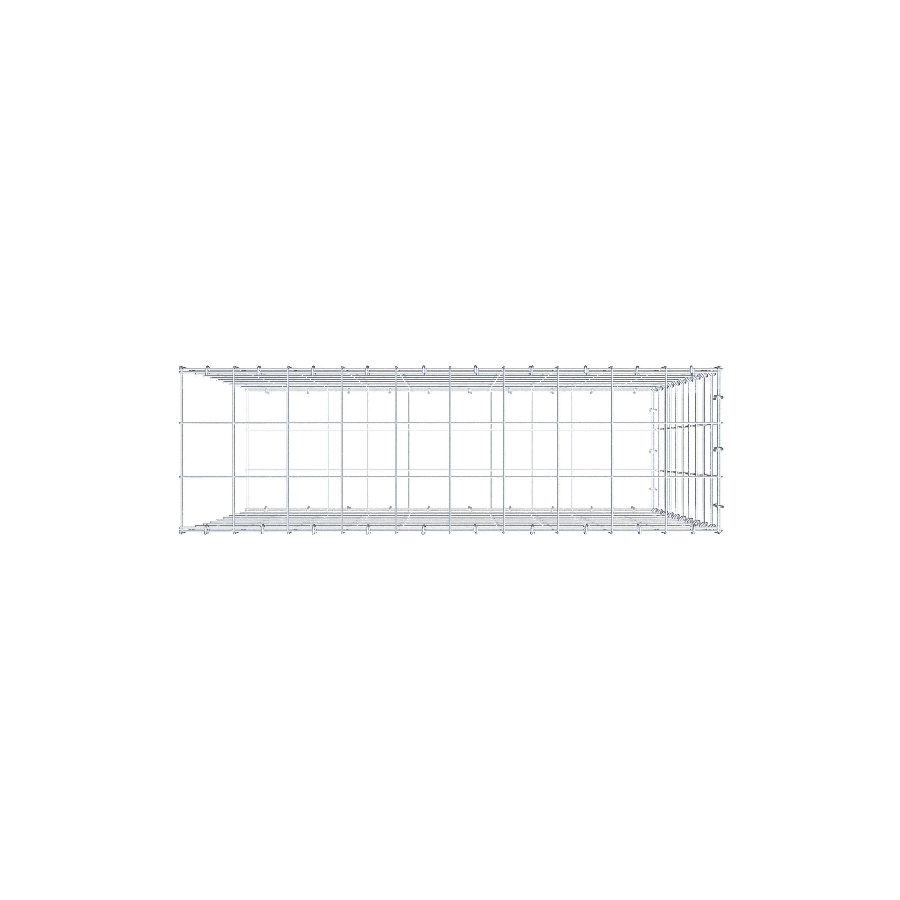 Schanskorf type 2 100 cm x 100 cm x 30 cm (L x H x D), maaswijdte 10 cm x 10 cm, C-ring