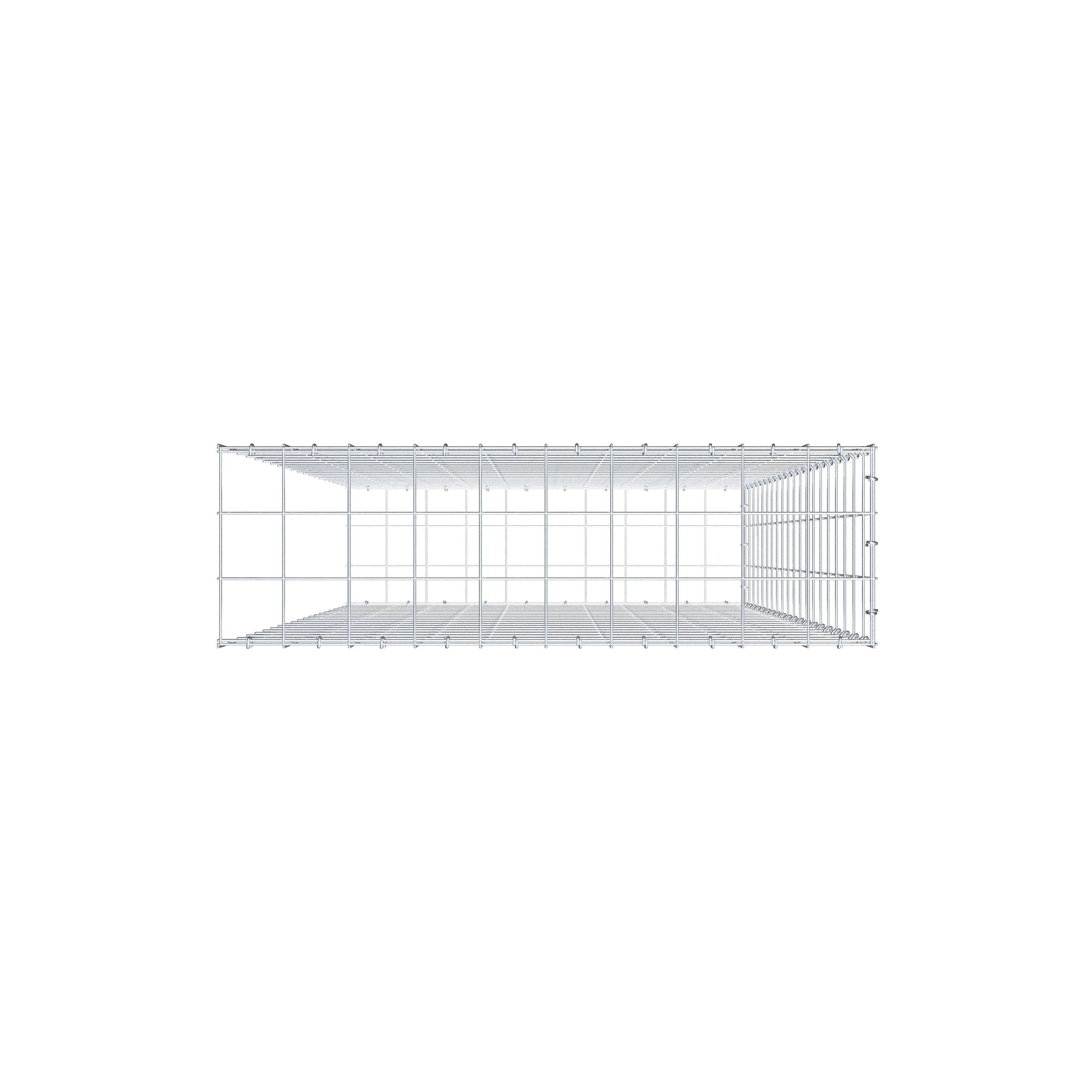 Schanskorf type 2 200 cm x 100 cm x 30 cm (L x H x D), maaswijdte 10 cm x 10 cm, C-ring