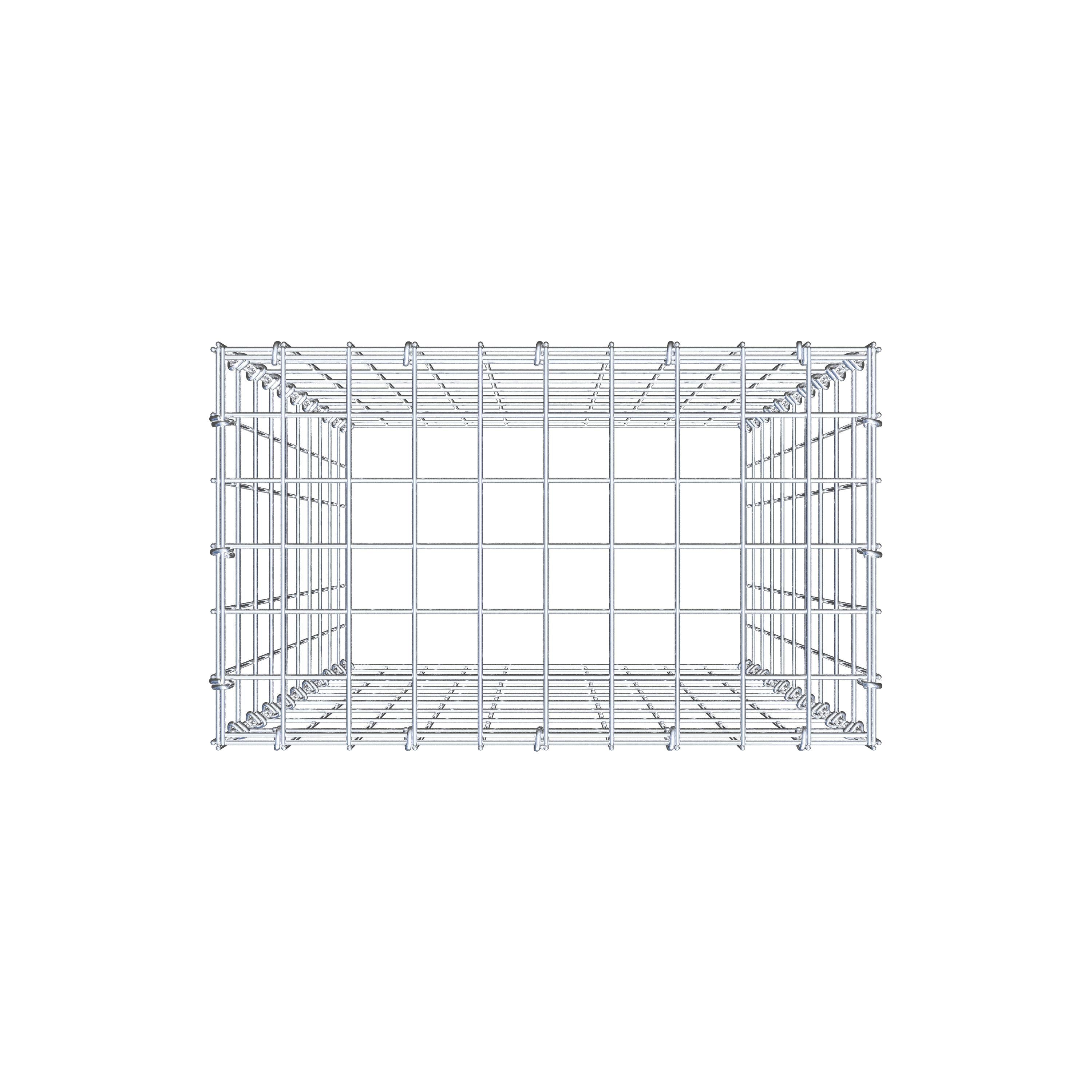 Monteret gabion type 3 100 cm x 50 cm x 30 cm (L x H x D), maskestørrelse 5 cm x 10 cm, C-ring