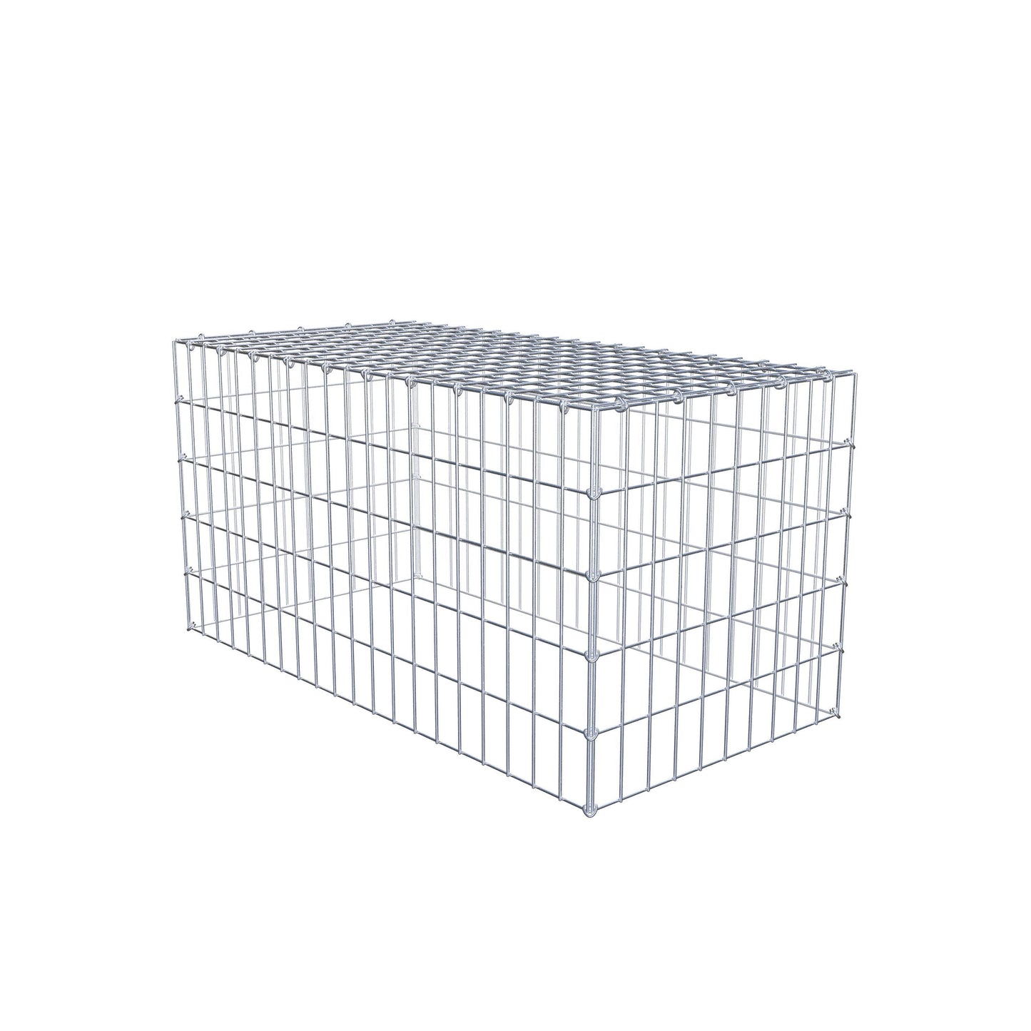 Mounted gabion type 3 100 cm x 50 cm x 50 cm (L x H x D), mesh size 5 cm x 10 cm, C-ring