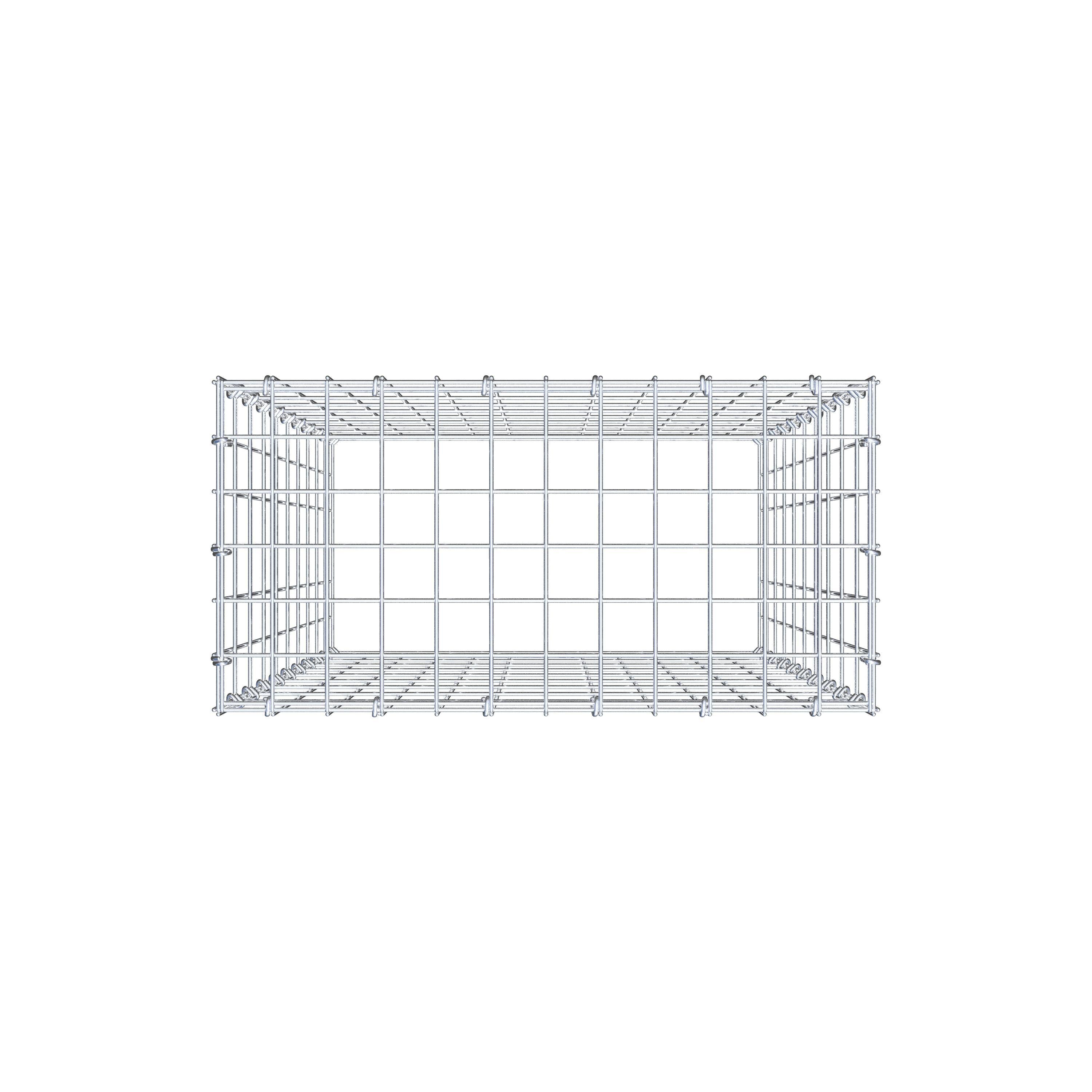 Monteret gabion type 3 100 cm x 60 cm x 30 cm (L x H x D), maskestørrelse 5 cm x 10 cm, C-ring