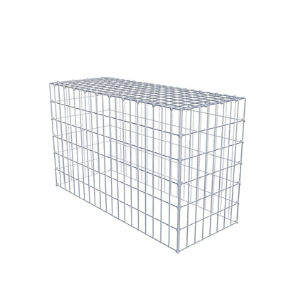 Monteret gabion type 3 100 cm x 60 cm x 40 cm (L x H x D), maskestørrelse 5 cm x 10 cm, C-ring