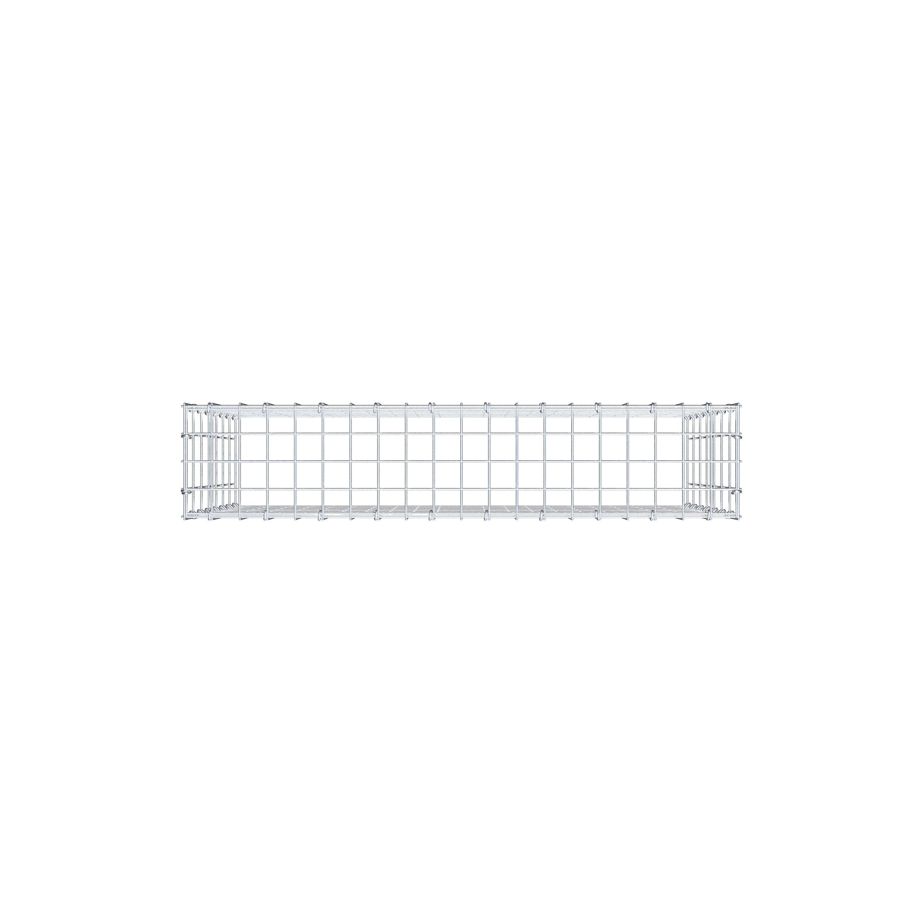 Monteret gabion type 3 100 cm x 70 cm x 20 cm (L x H x D), maskestørrelse 5 cm x 10 cm, C-ring