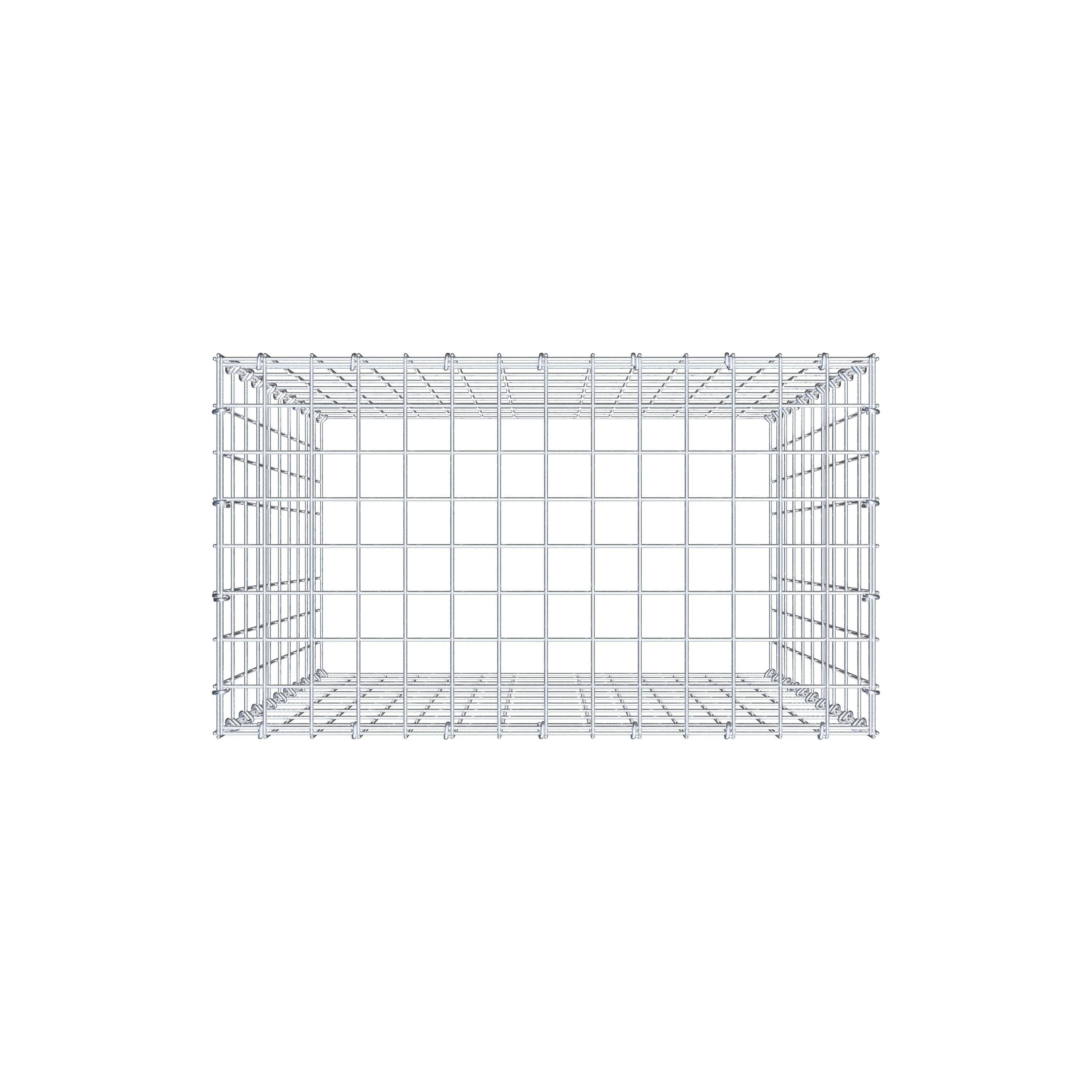 Mounted gabion type 3 100 cm x 70 cm x 40 cm (L x H x D), mesh size 5 cm x 10 cm, C-ring