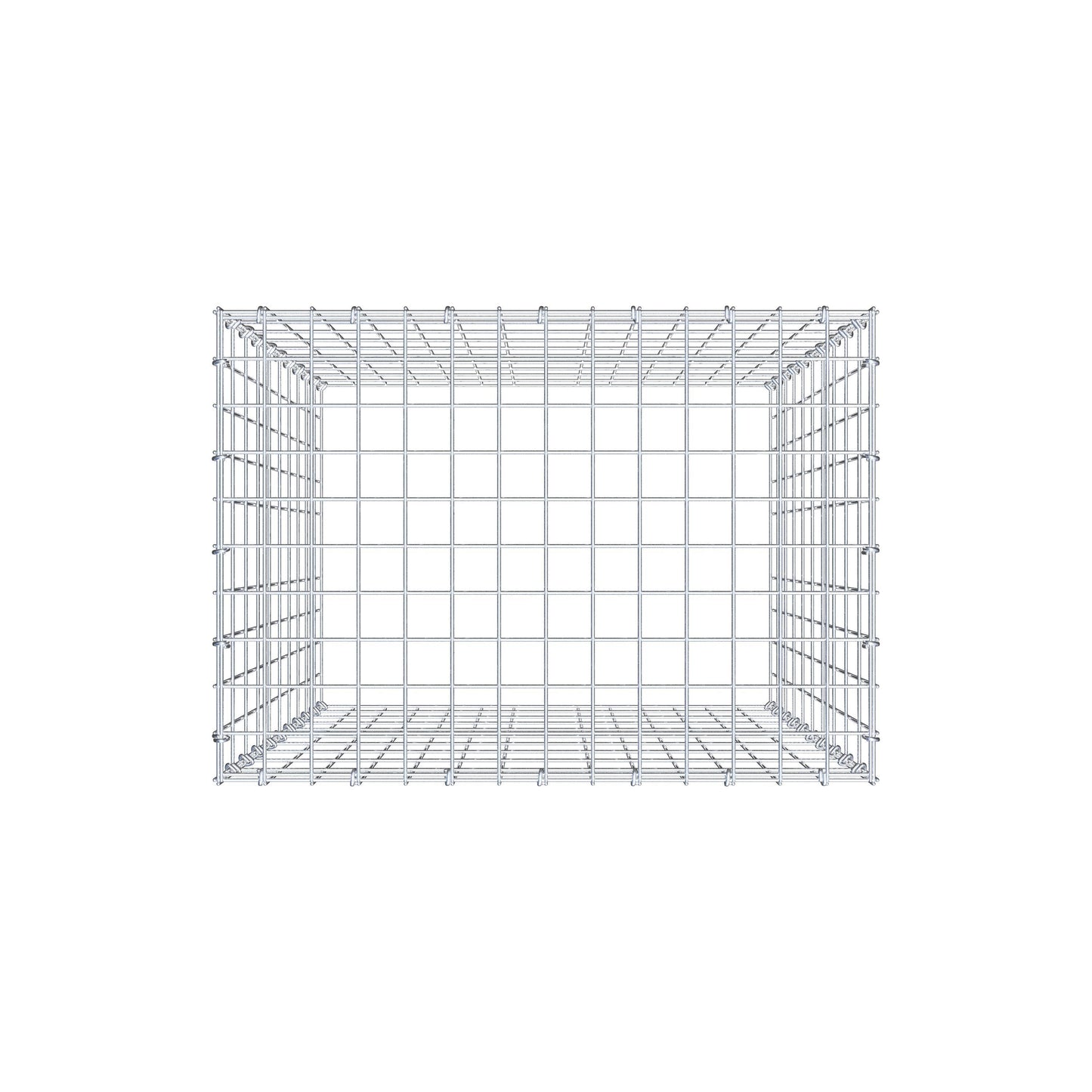 Mounted gabion type 3 100 cm x 70 cm x 50 cm (L x H x D), mesh size 5 cm x 10 cm, C-ring