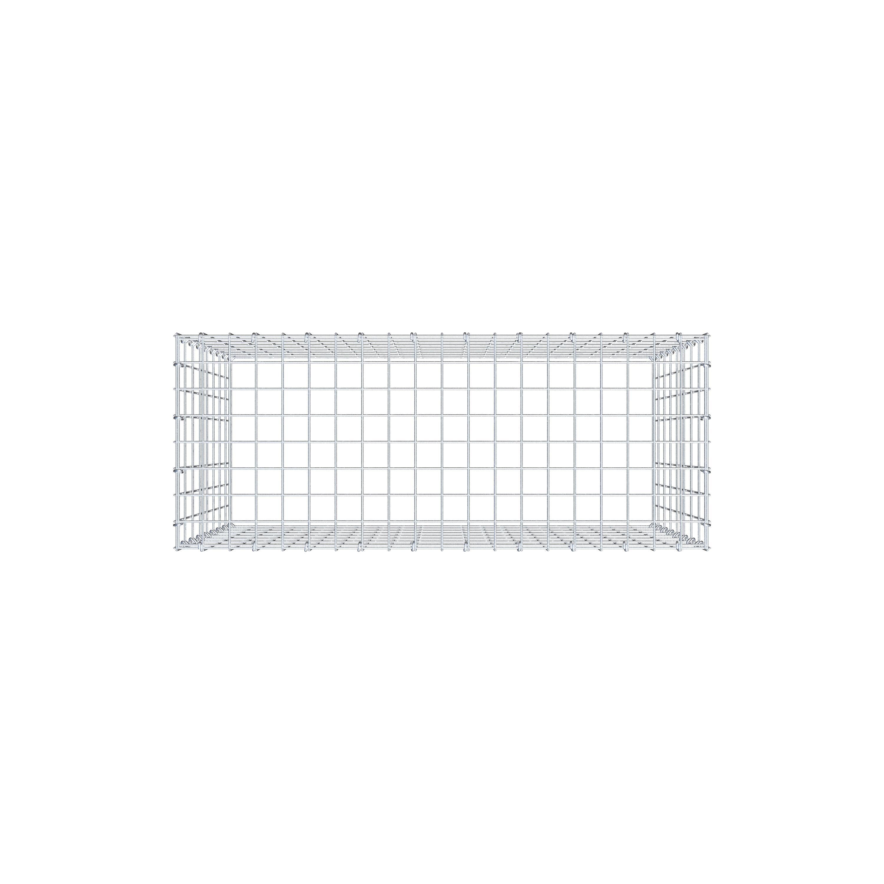 Monteret gabion type 3 100 cm x 80 cm x 40 cm (L x H x D), maskestørrelse 5 cm x 10 cm, C-ring