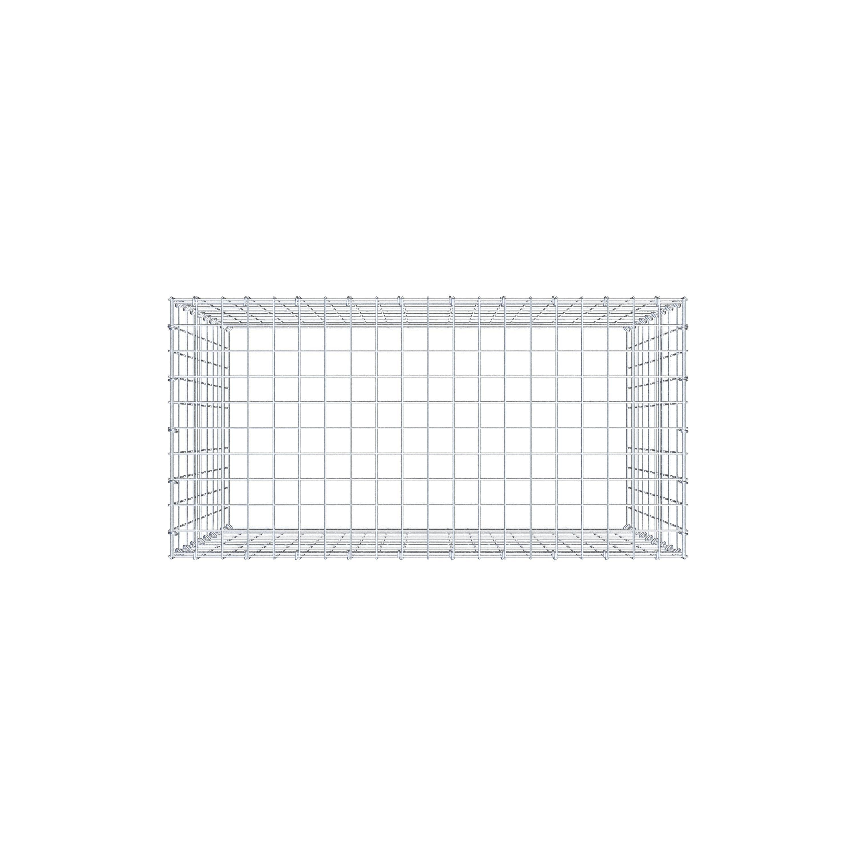 Monteret gabion type 3 100 cm x 90 cm x 50 cm (L x H x D), maskestørrelse 5 cm x 10 cm, C-ring