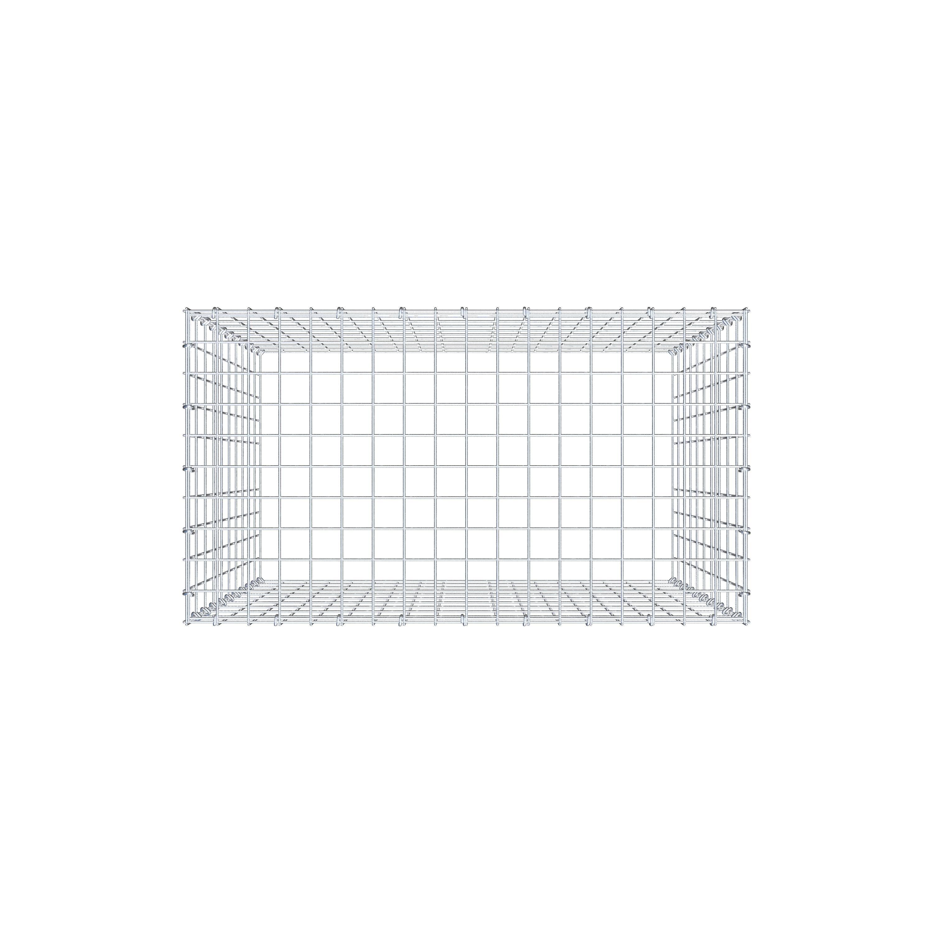 Monteret gabion type 3 100 cm x 90 cm x 50 cm (L x H x D), maskestørrelse 5 cm x 10 cm, C-ring