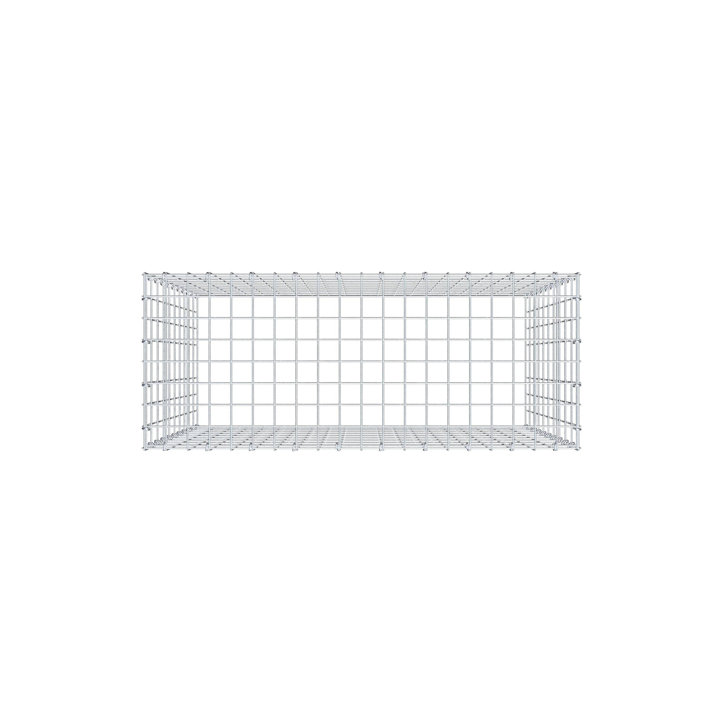 Monteret gabion type 3 100 cm x 100 cm x 40 cm (L x H x D), maskestørrelse 5 cm x 10 cm, C-ring