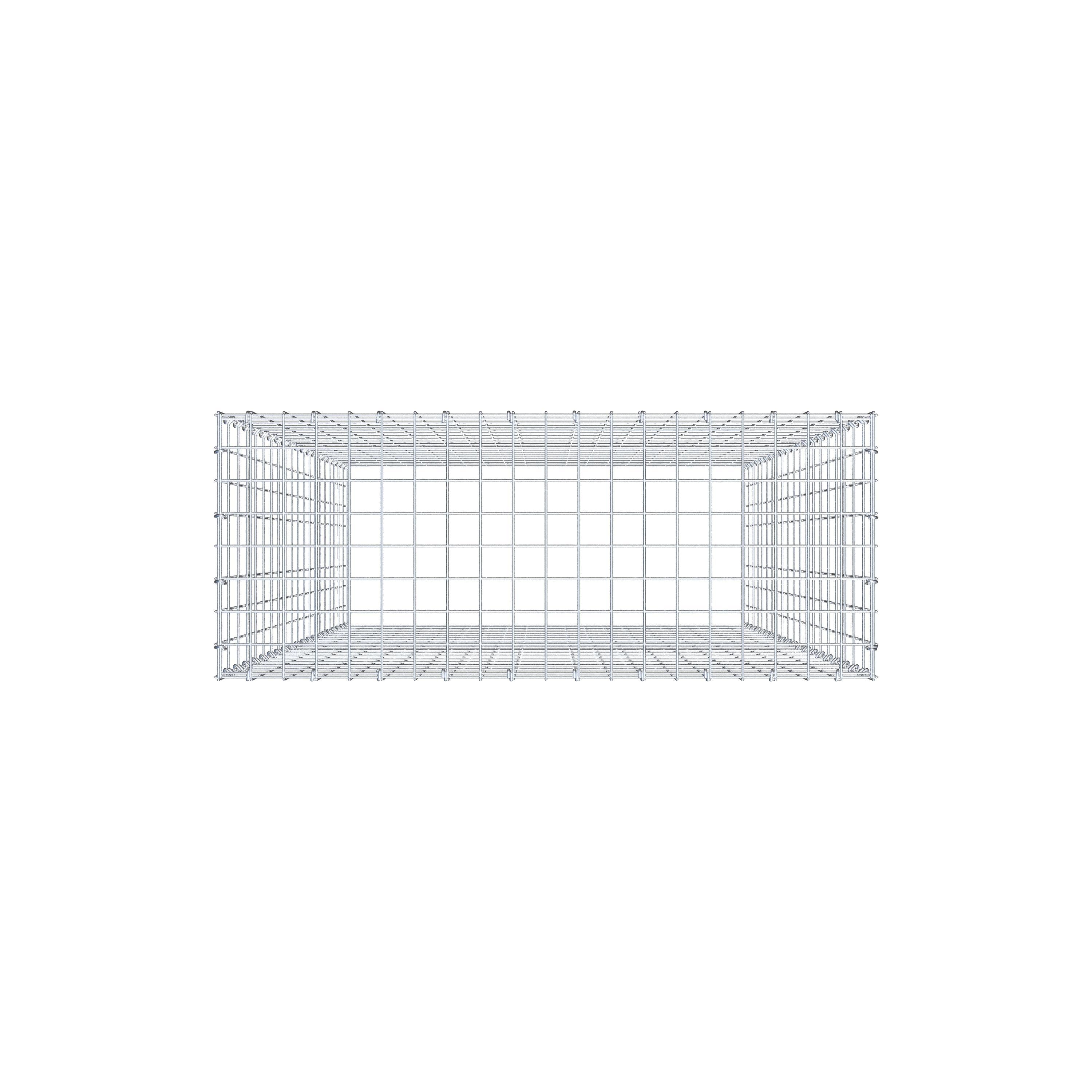 Gabião Tipo 3 200 cm x 100 cm x 40 cm (C x A x P), malhagem 5 cm x 10 cm, anel C