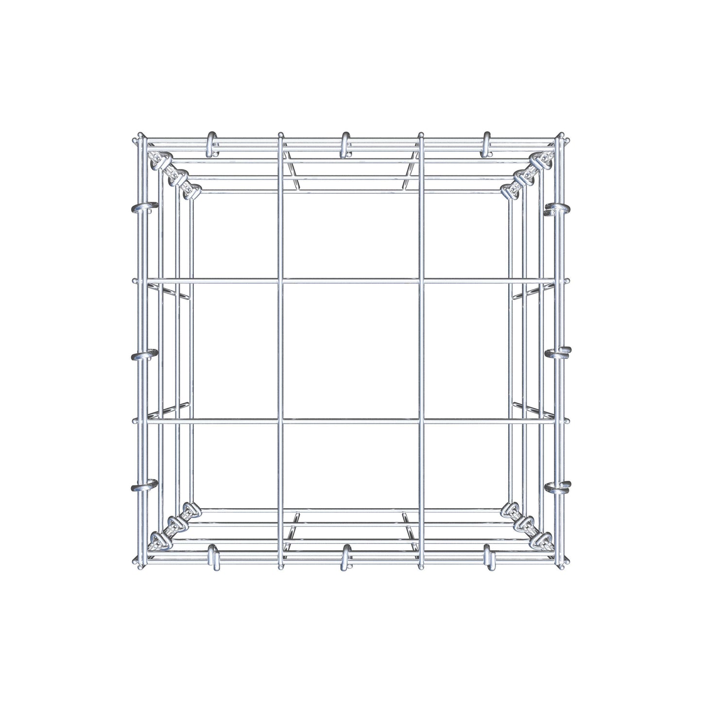 Fourche rapportée type 3 30 cm x 30 cm x 30 cm (L x H x P), maille 10 cm x 10 cm, anneau en C