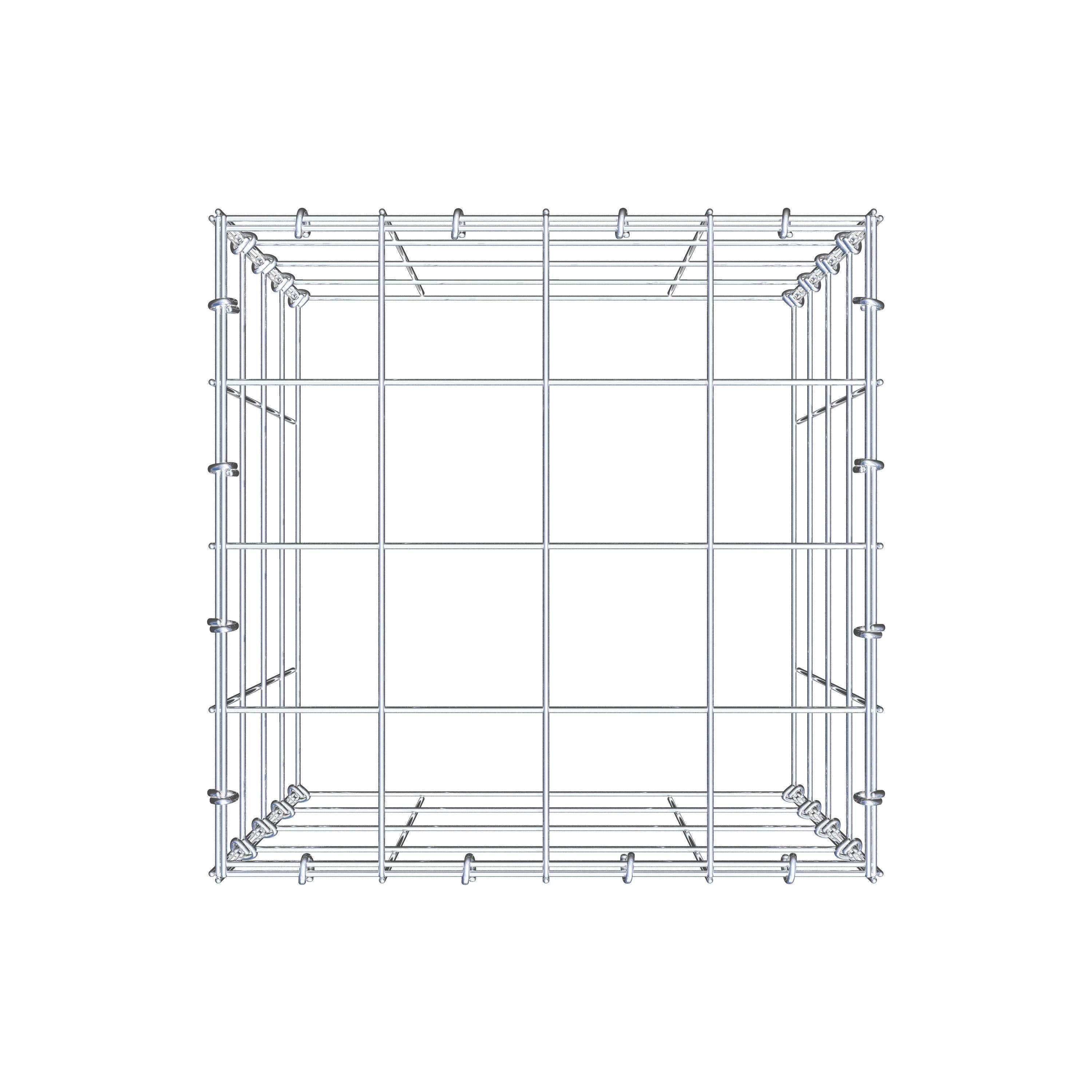 Mounted gabion type 3 40 cm x 40 cm x 40 cm (L x H x D), mesh size 10 cm x 10 cm, C-ring