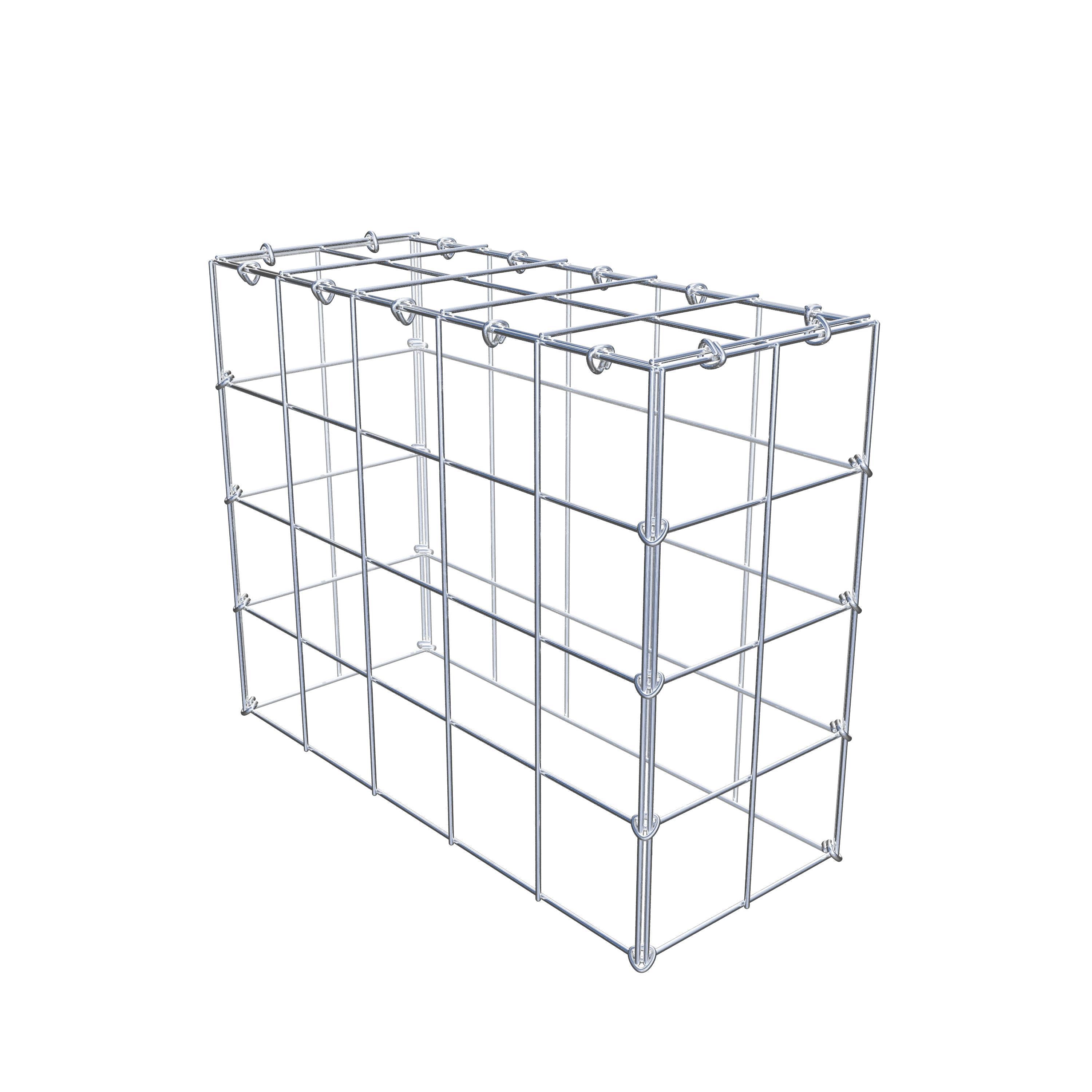 Mounted gabion type 3 50 cm x 40 cm x 20 cm (L x H x D), mesh size 10 cm x 10 cm, C-ring