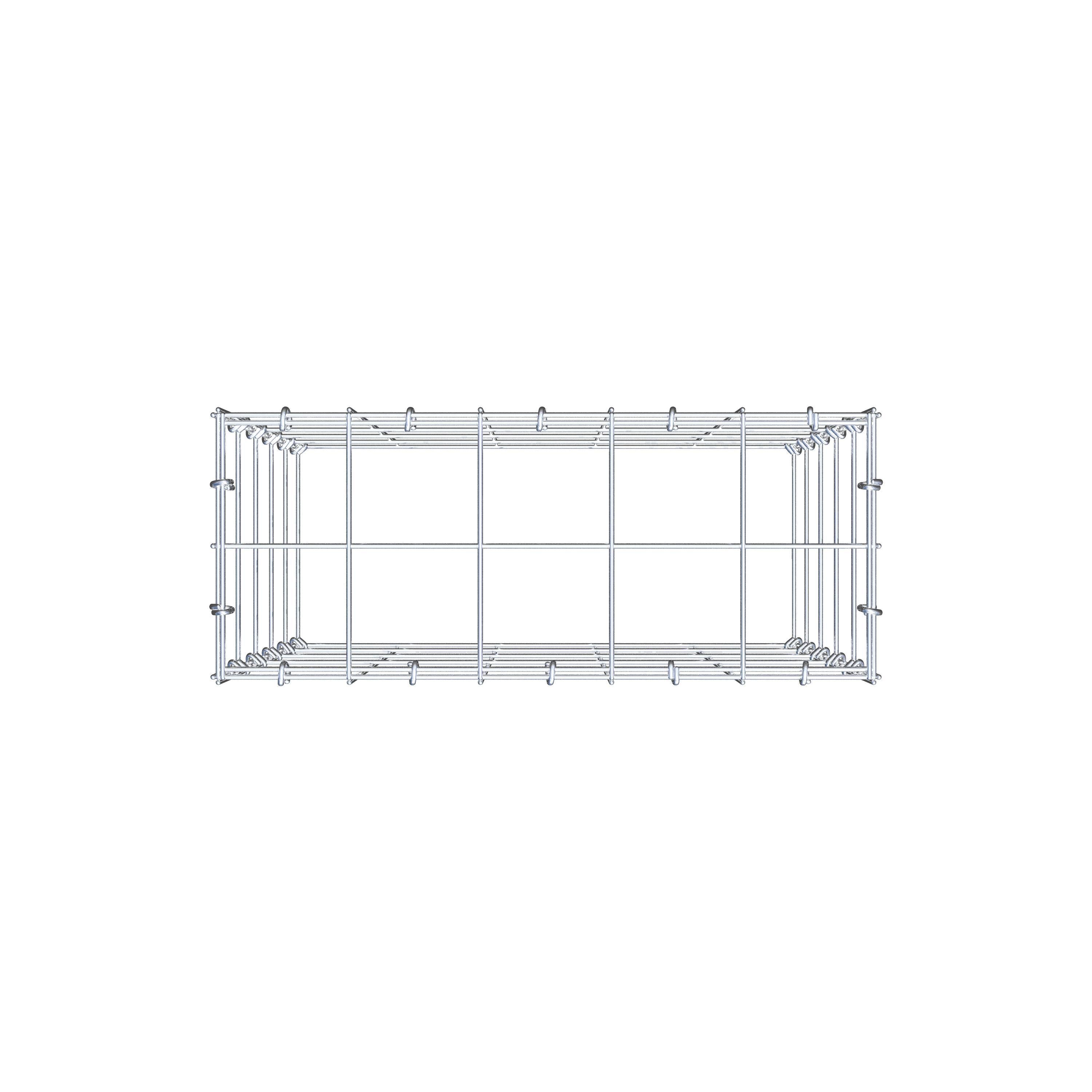 Schanskorf type 3 50 cm x 50 cm x 20 cm (L x H x D), maaswijdte 10 cm x 10 cm, C-ring