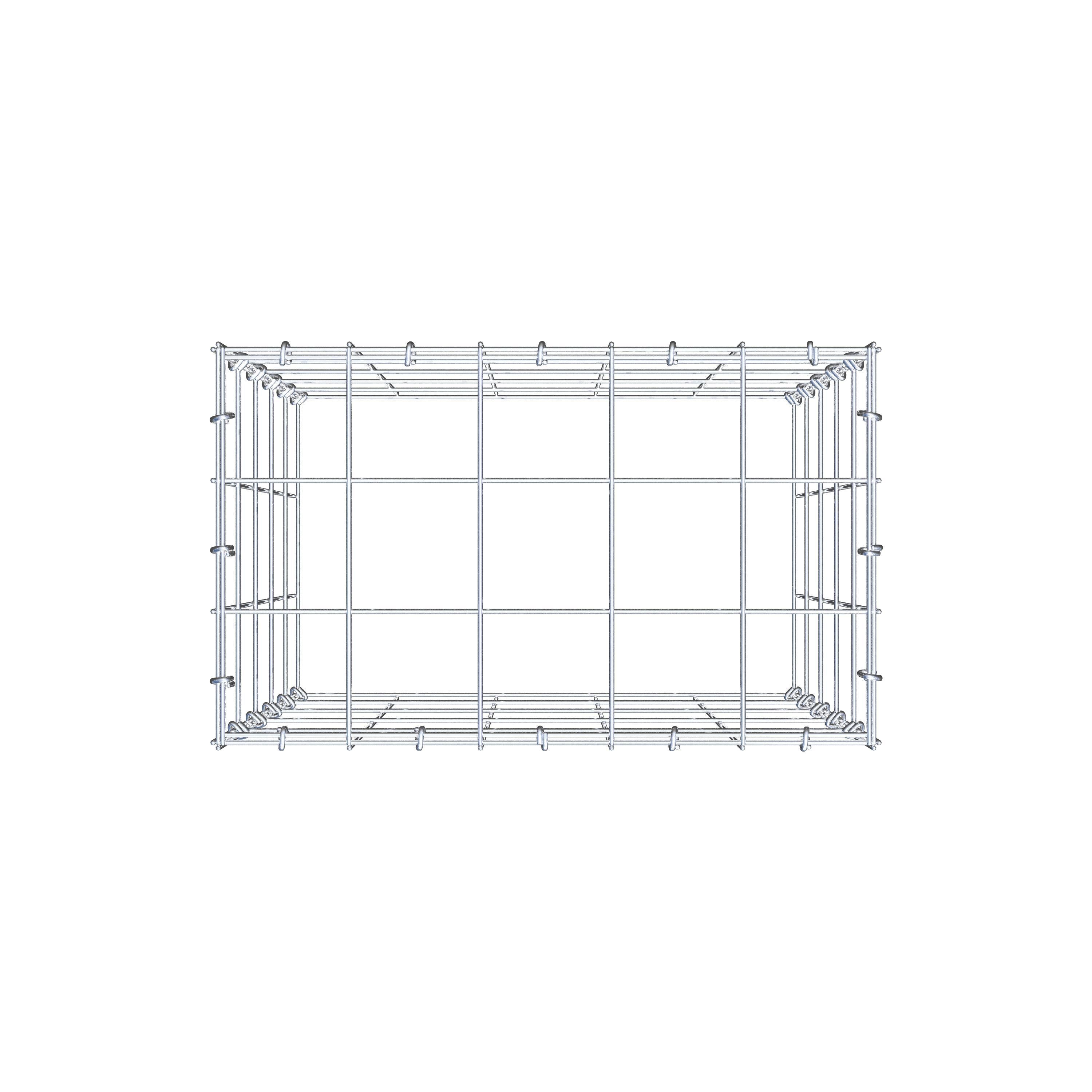 Schanskorf type 3 50 cm x 50 cm x 30 cm (L x H x D), maaswijdte 10 cm x 10 cm, C-ring