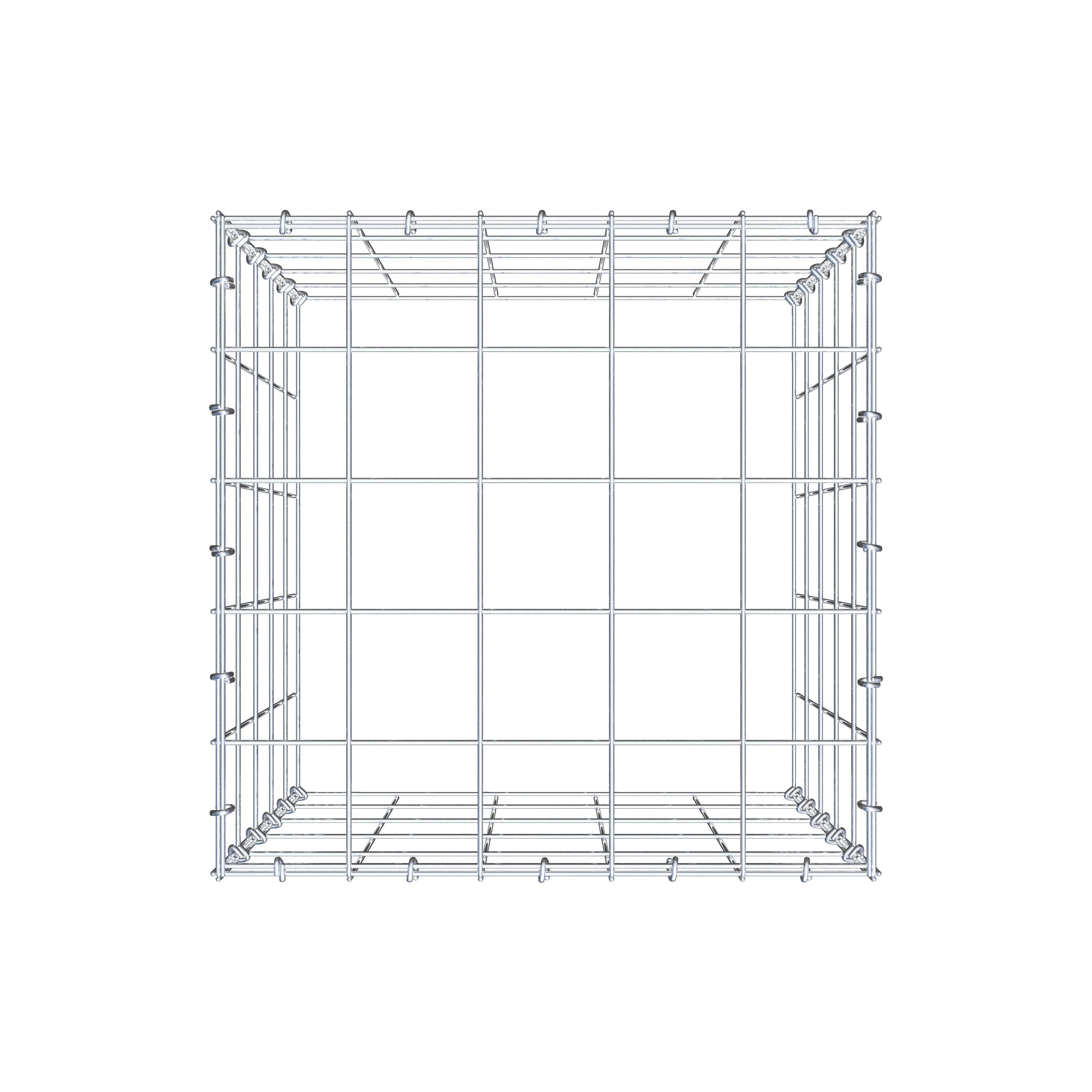 Monteret gabion type 3 50 cm x 50 cm x 50 cm (L x H x D), maskestørrelse 10 cm x 10 cm, C-ring