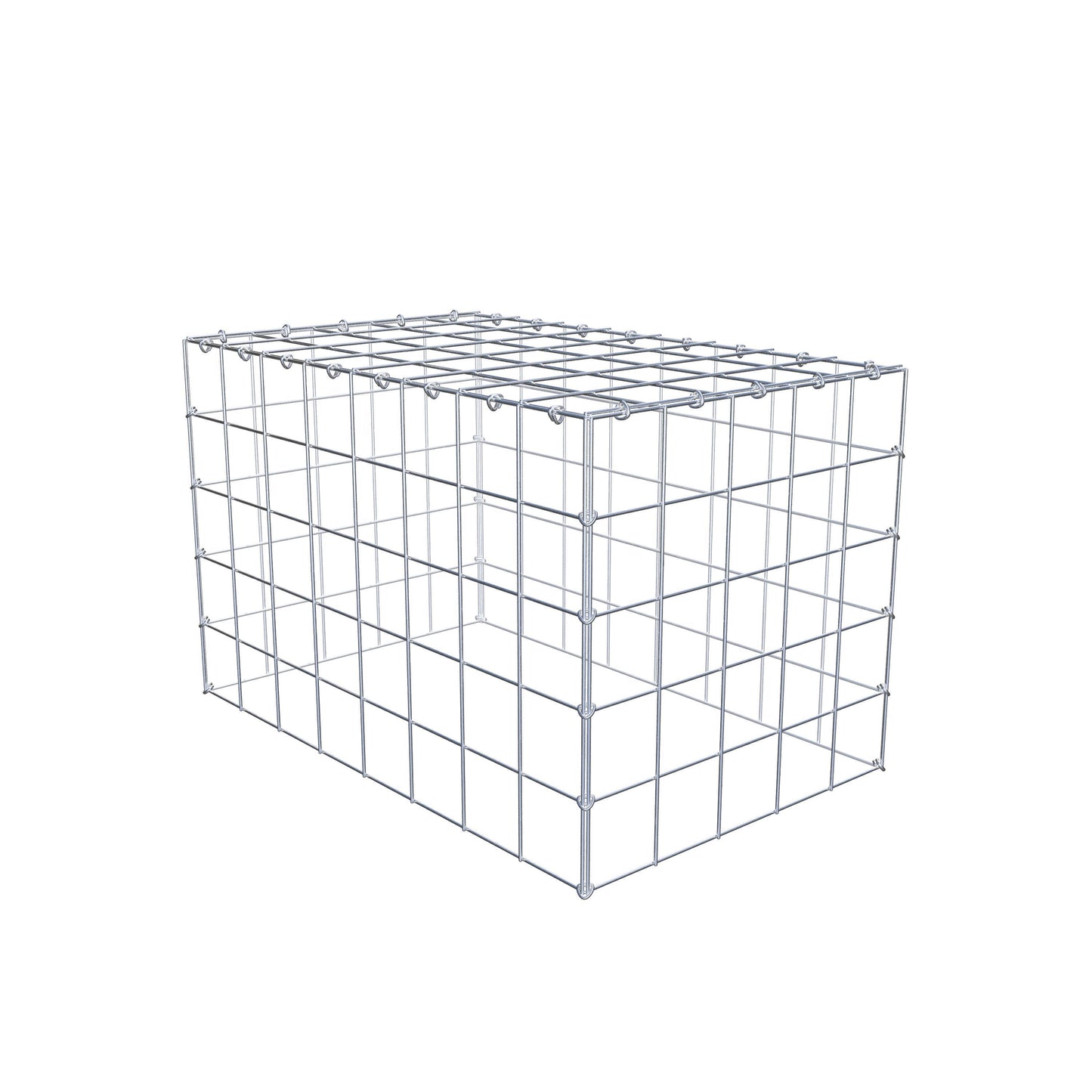 Monteret gabion type 3 80 cm x 50 cm x 50 cm (L x H x D), maskestørrelse 10 cm x 10 cm, C-ring