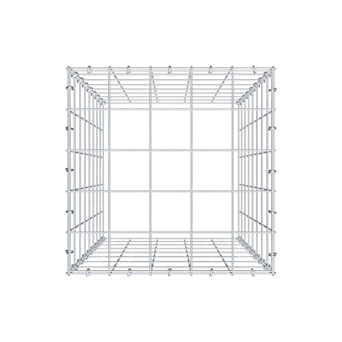 Monteret gabion type 3 80 cm x 50 cm x 50 cm (L x H x D), maskestørrelse 10 cm x 10 cm, C-ring