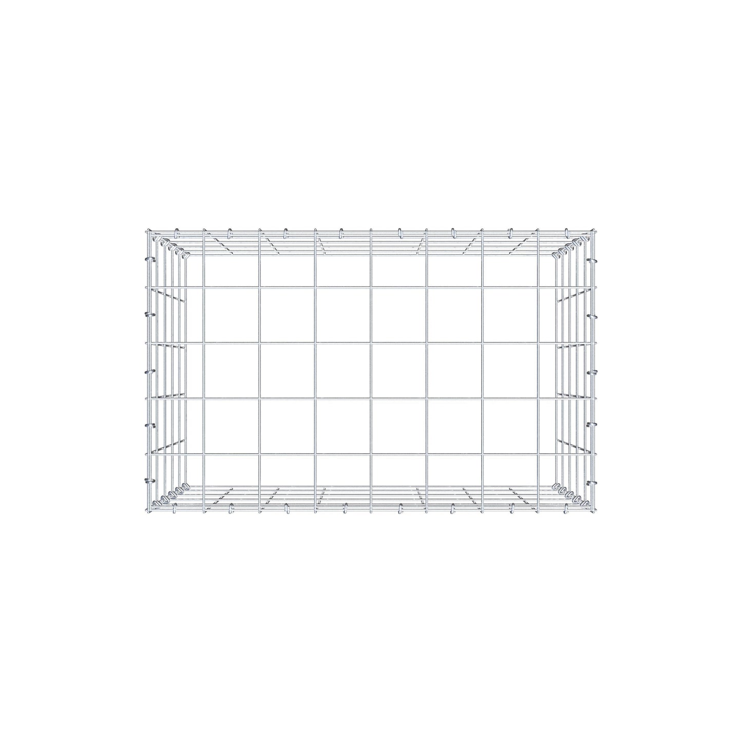 Monteret gabion type 3 80 cm x 50 cm x 50 cm (L x H x D), maskestørrelse 10 cm x 10 cm, C-ring
