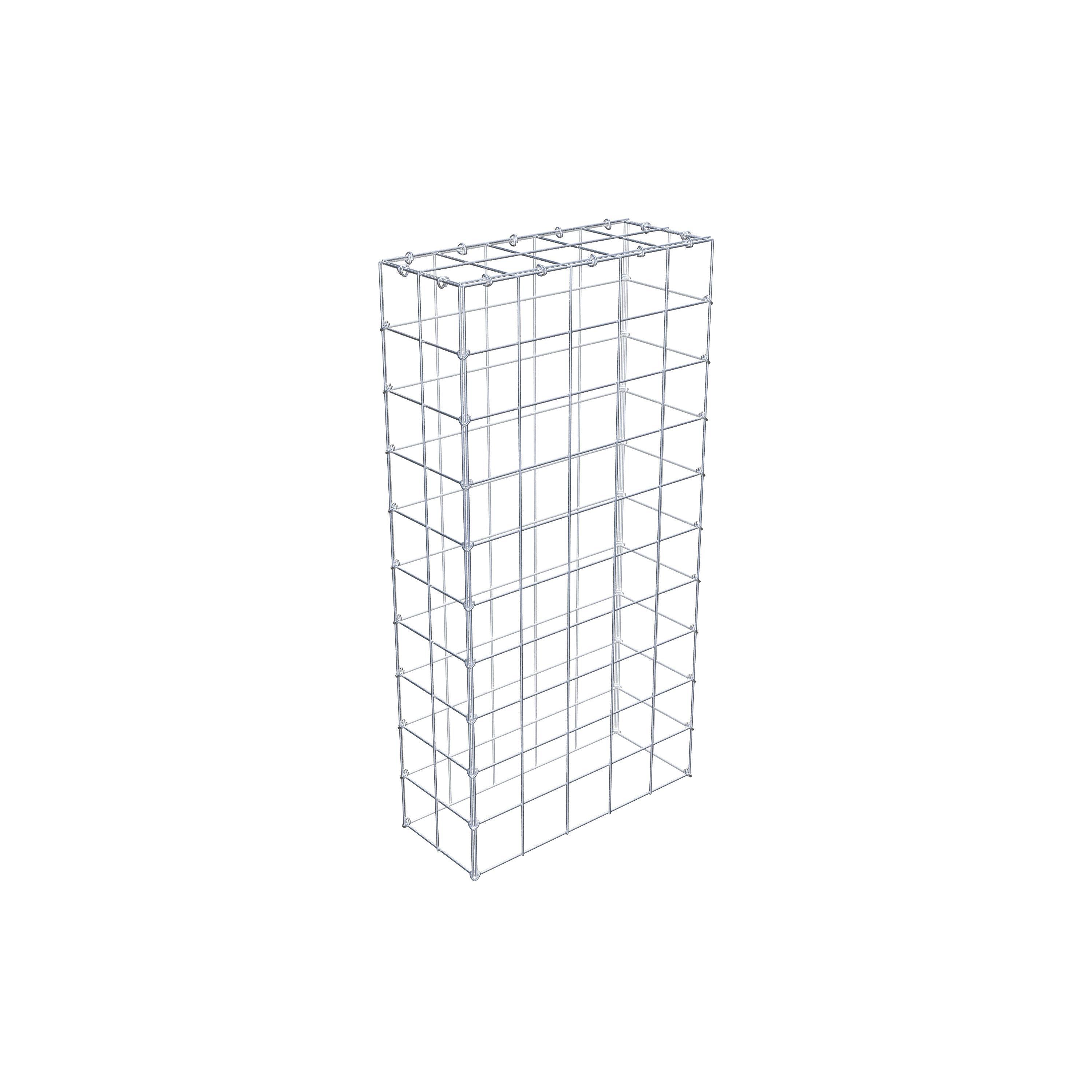 Monteret gabion type 3 100 cm x 20 cm x 50 cm (L x H x D), maskestørrelse 10 cm x 10 cm, C-ring