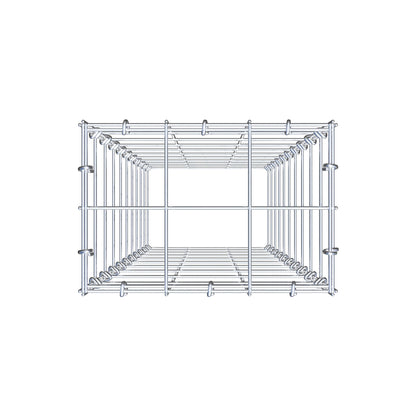 Typ 3 påbyggnadsgabion 100 cm x 30 cm x 20 cm (L x H x D), maskstorlek 10 cm x 10 cm, C-ring
