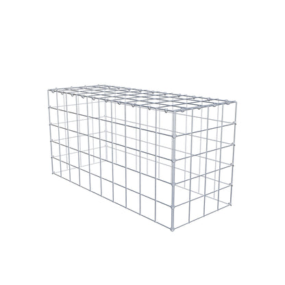 Typ 3 påbyggnadsgabion 100 cm x 50 cm x 40 cm (L x H x D), maskstorlek 10 cm x 10 cm, C-ring