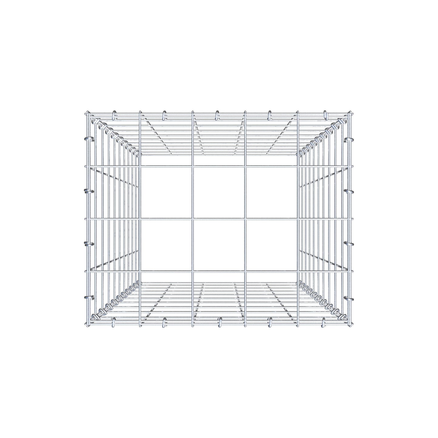 Typ 3 påbyggnadsgabion 100 cm x 50 cm x 40 cm (L x H x D), maskstorlek 10 cm x 10 cm, C-ring