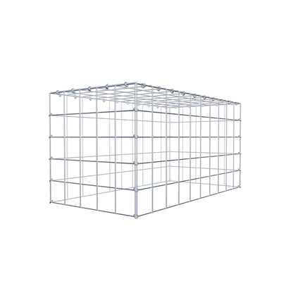 Typ 3 påbyggnadsgabion 100 cm x 50 cm x 50 cm (L x H x D), maskstorlek 10 cm x 10 cm, C-ring