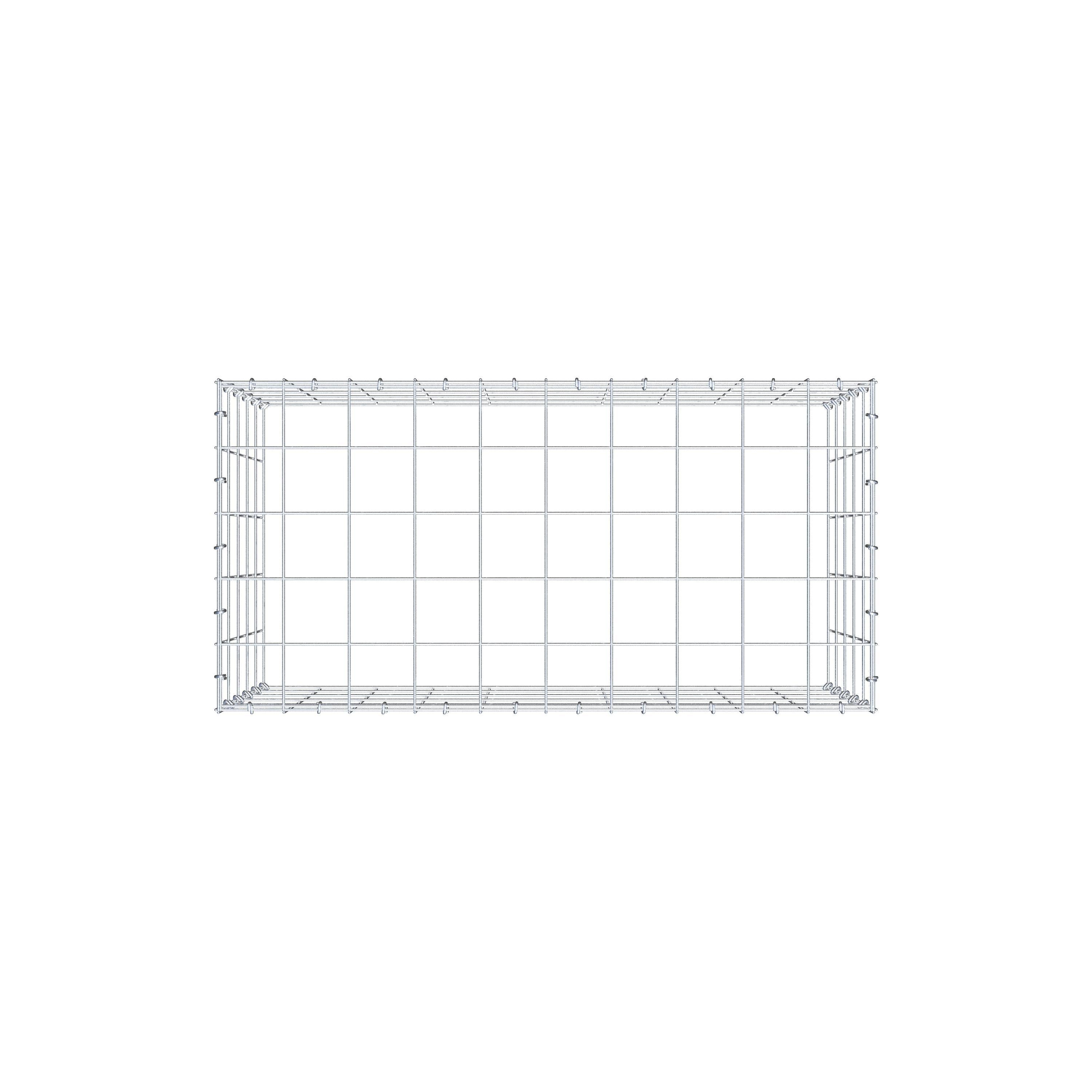 Mounted gabion type 3 100 cm x 50 cm x 50 cm (L x H x D), mesh size 10 cm x 10 cm, C-ring