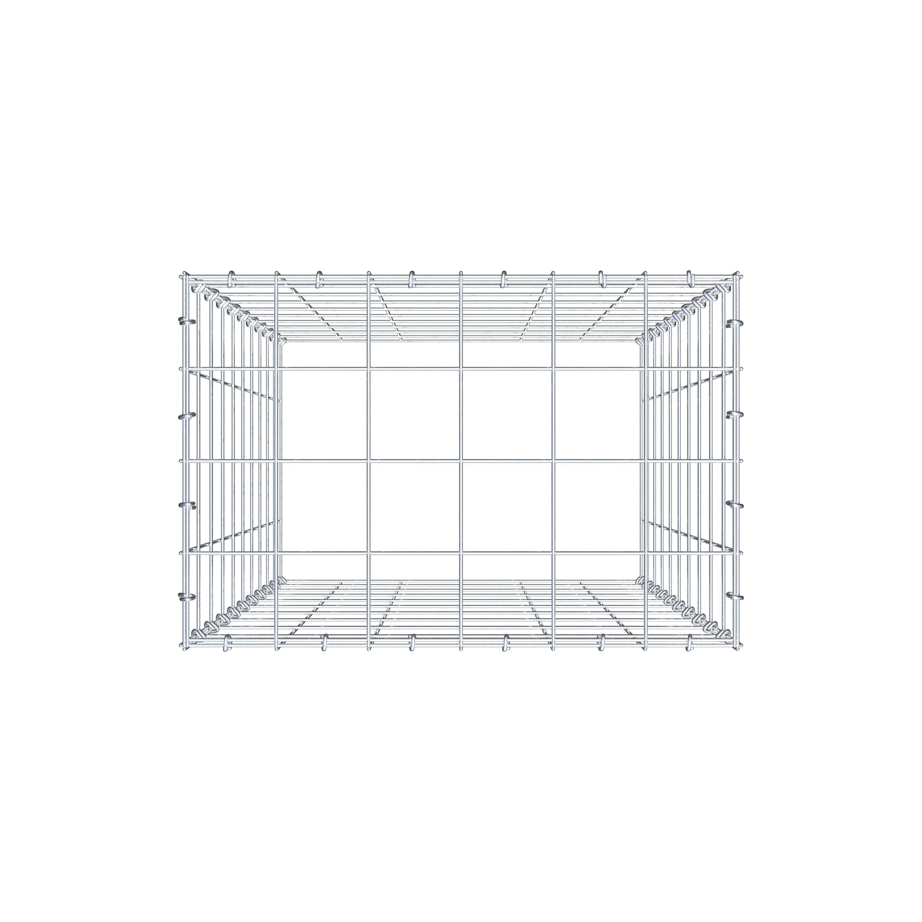 Monteret gabion type 3 100 cm x 60 cm x 40 cm (L x H x D), maskestørrelse 10 cm x 10 cm, C-ring