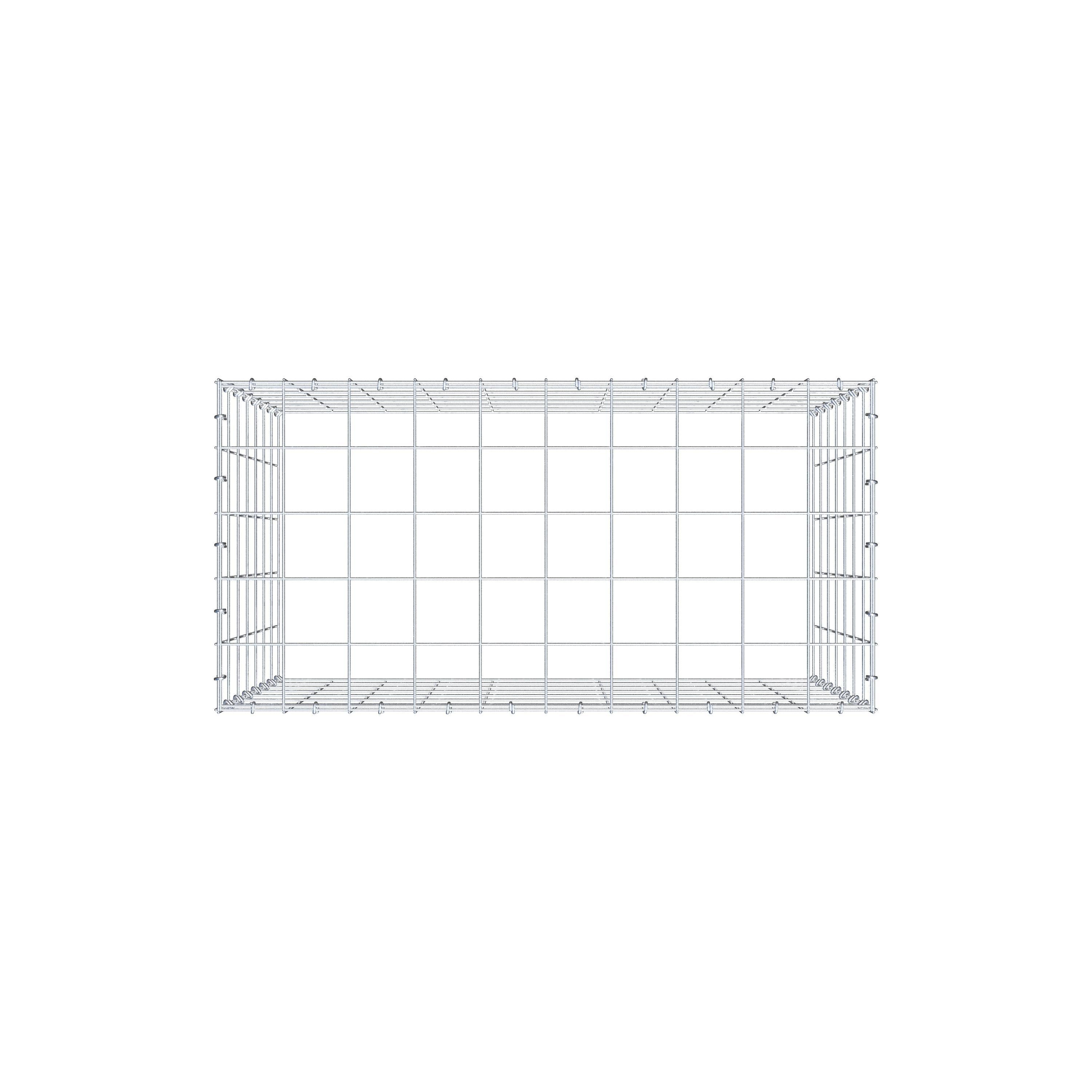 Gabião Tipo 3 100 cm x 70 cm x 50 cm (C x A x P), malhagem 10 cm x 10 cm, anel C