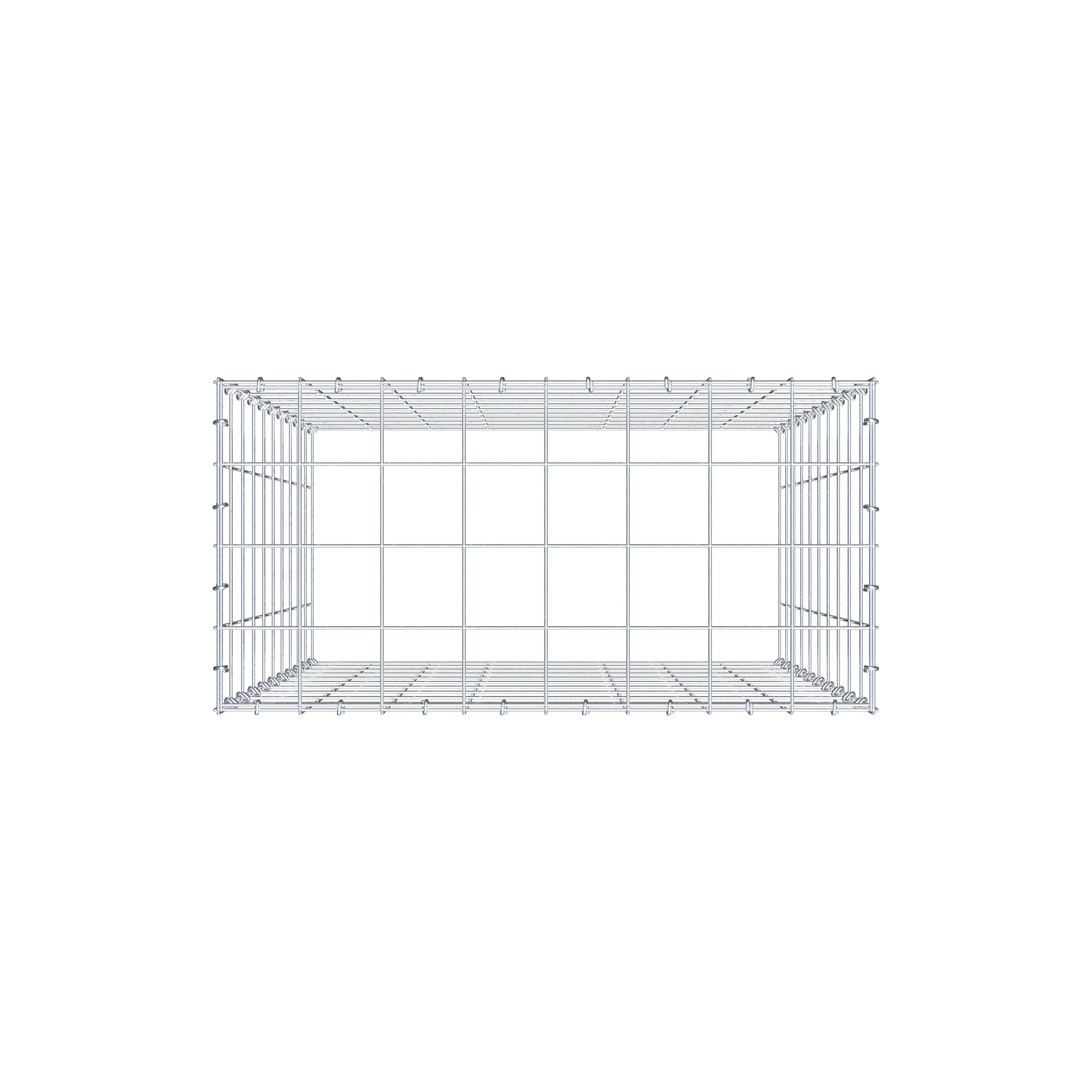 Schanskorf type 3 100 cm x 80 cm x 40 cm (L x H x D), maaswijdte 10 cm x 10 cm, C-ring