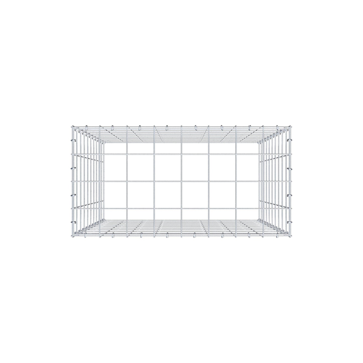 Monteret gabion type 3 100 cm x 80 cm x 40 cm (L x H x D), maskestørrelse 10 cm x 10 cm, C-ring