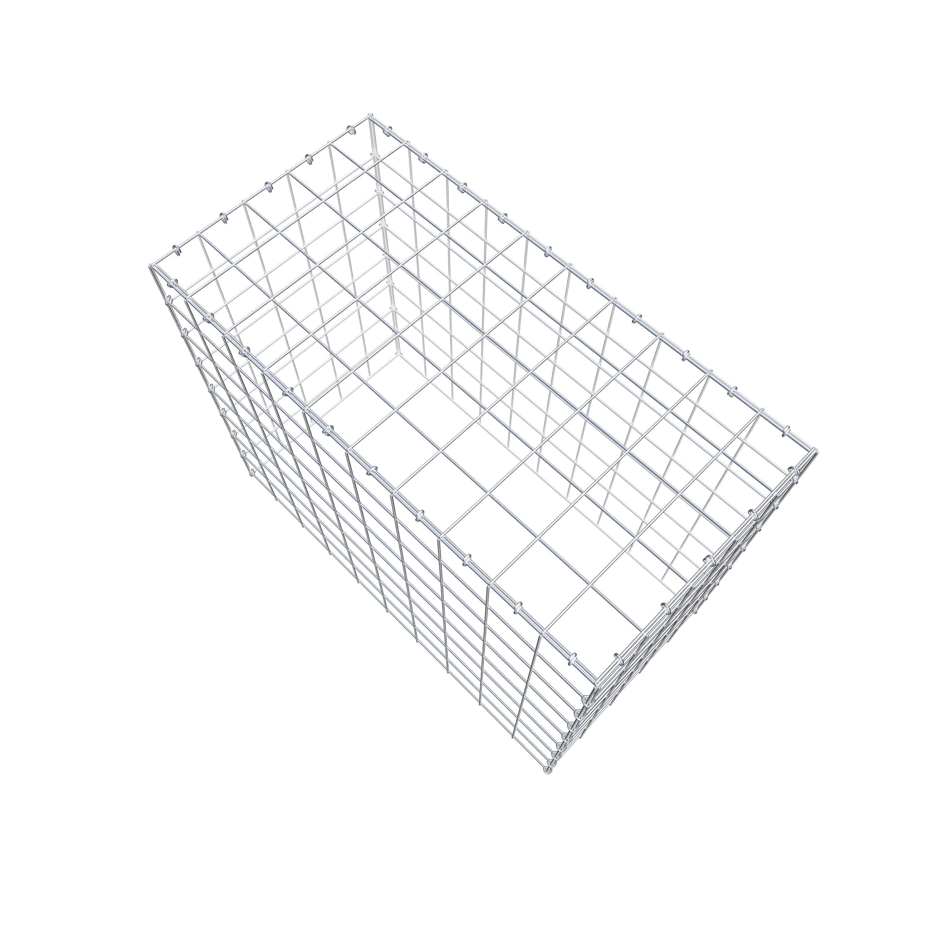 Monteret gabion type 3 100 cm x 80 cm x 50 cm (L x H x D), maskestørrelse 10 cm x 10 cm, C-ring