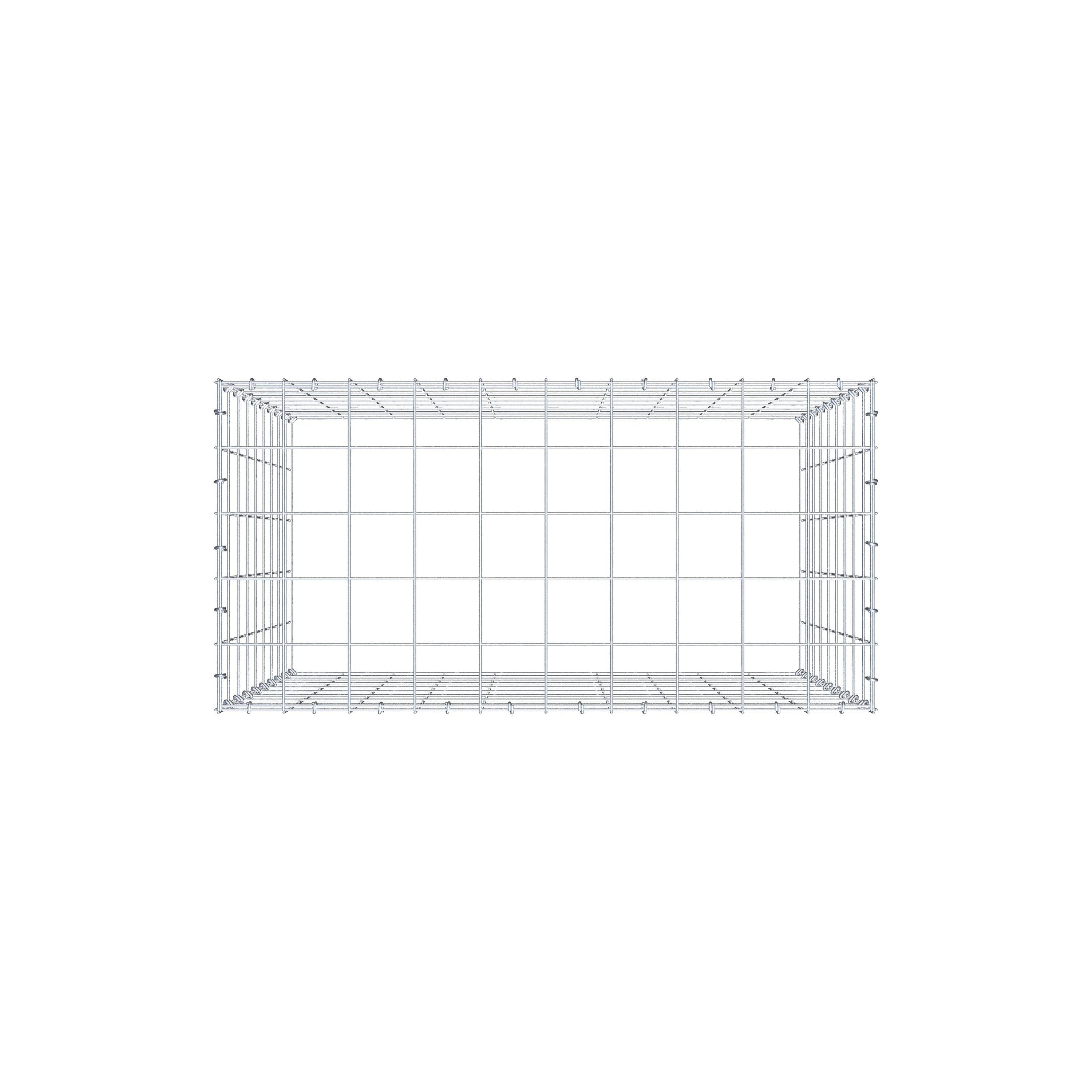 Gabião Tipo 3 100 cm x 90 cm x 50 cm (C x A x P), malhagem 10 cm x 10 cm, anel C