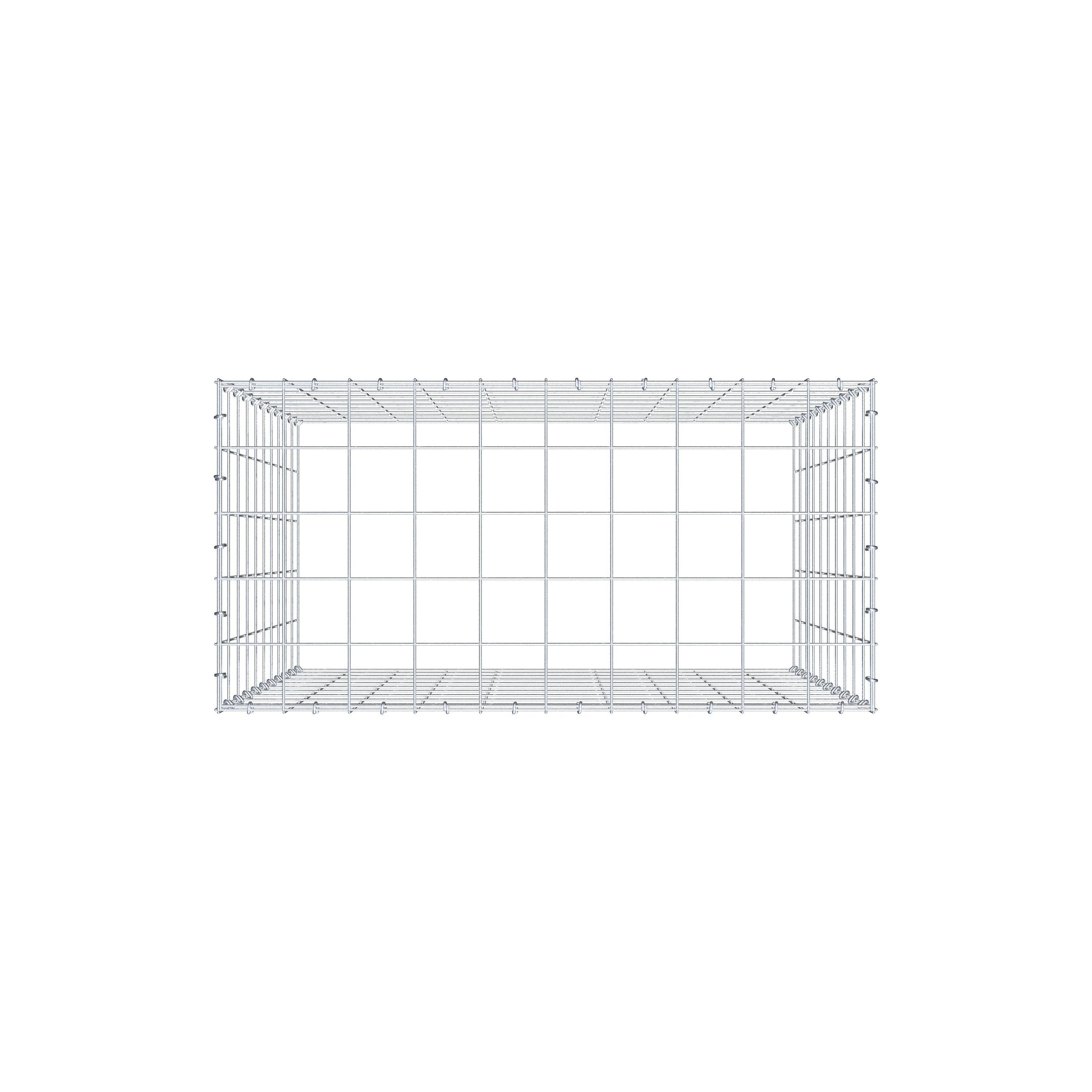 Gabião Tipo 3 100 cm x 100 cm x 50 cm (C x A x P), malhagem 10 cm x 10 cm, anel C