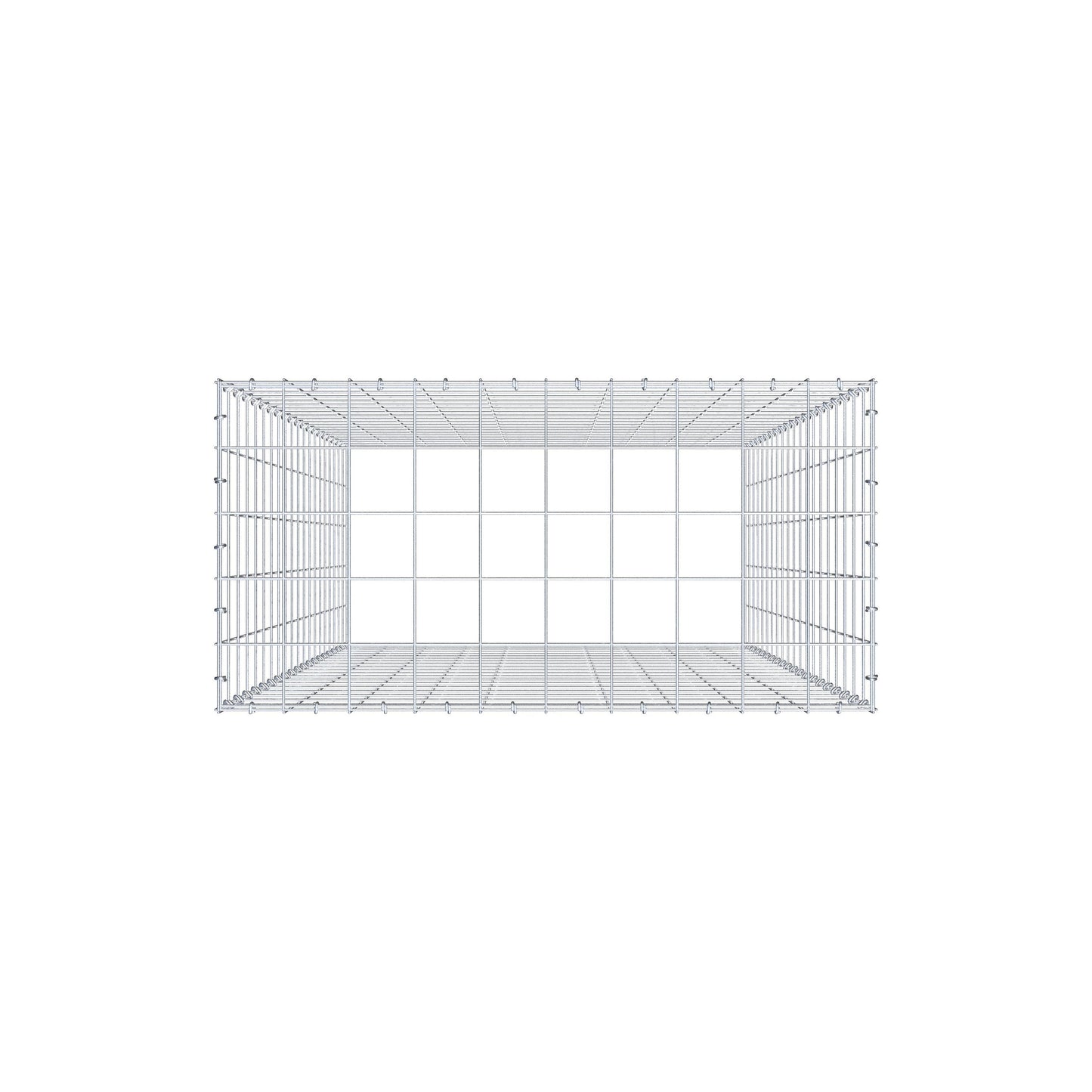 Anbaugabione Typ 3 200 cm x 100 cm x 50 cm (L x H x T), Maschenweite 10 cm x 10 cm, C-Ring