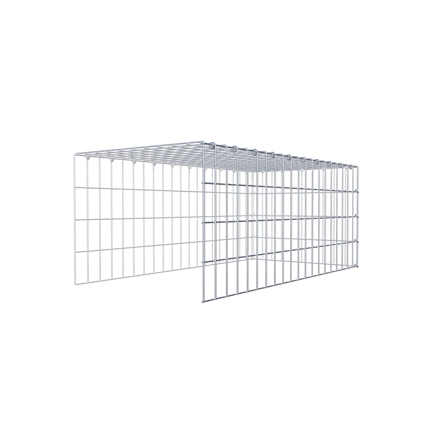 Mounted gabion type 4 100 cm x 40 cm x 50 cm (L x H x D), mesh size 5 cm x 10 cm, C-ring