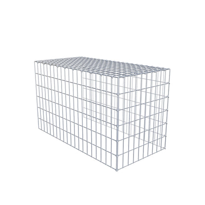 Monteret gabion type 4 100 cm x 60 cm x 50 cm (L x H x D), maskestørrelse 5 cm x 10 cm, C-ring