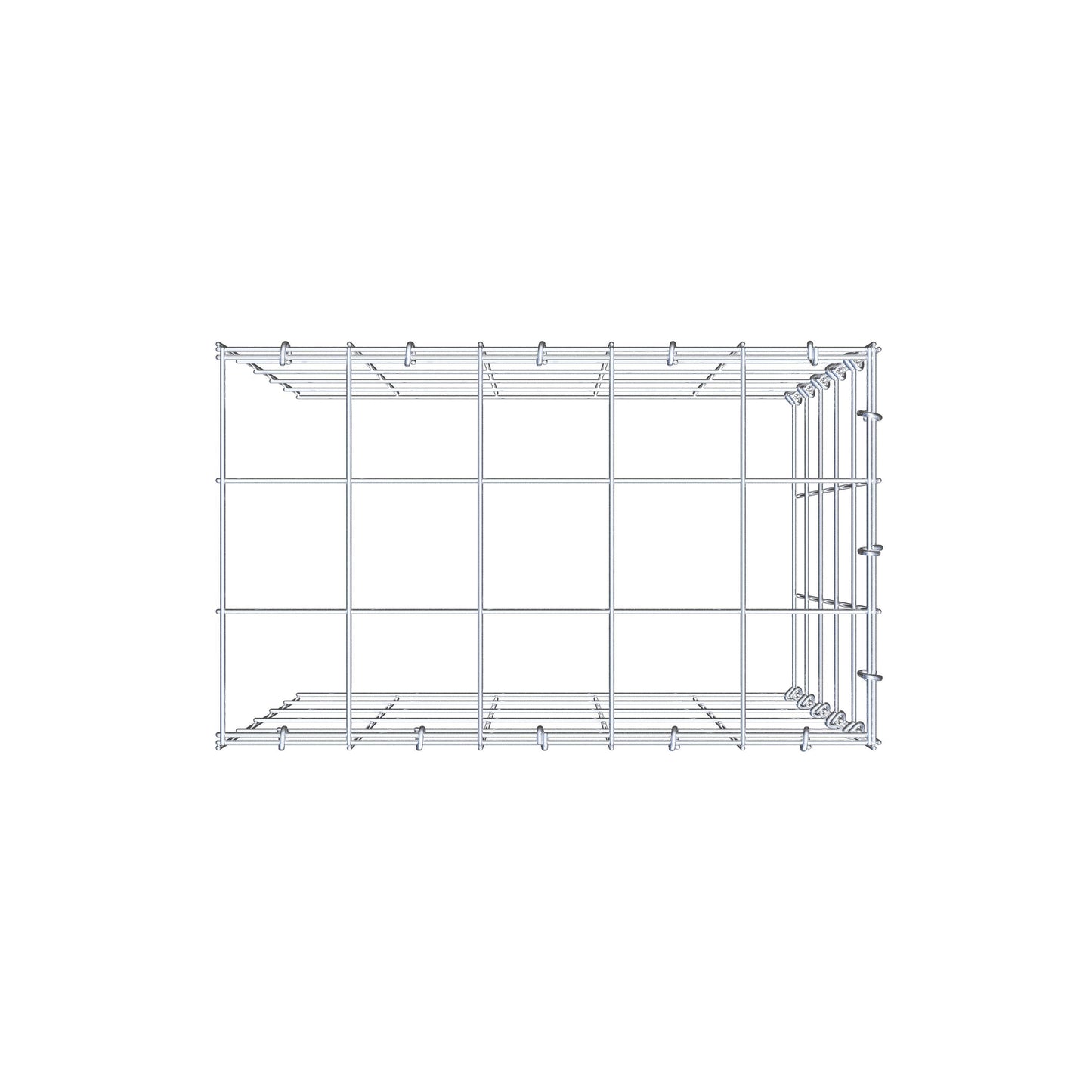 Mounted gabion type 4 50 cm x 50 cm x 30 cm (L x H x D), mesh size 10 cm x 10 cm, C-ring