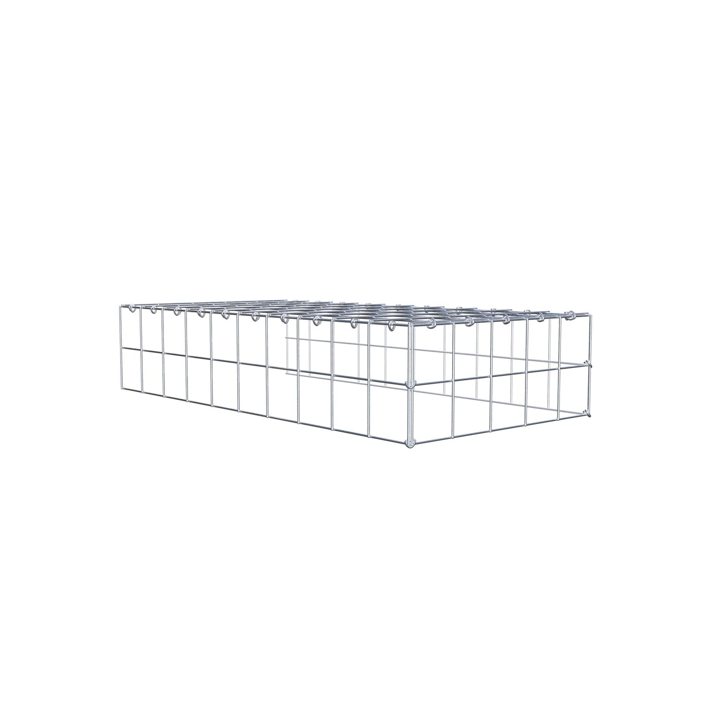 Monteret gabion type 4 100 cm x 20 cm x 50 cm (L x H x D), maskestørrelse 10 cm x 10 cm, C-ring