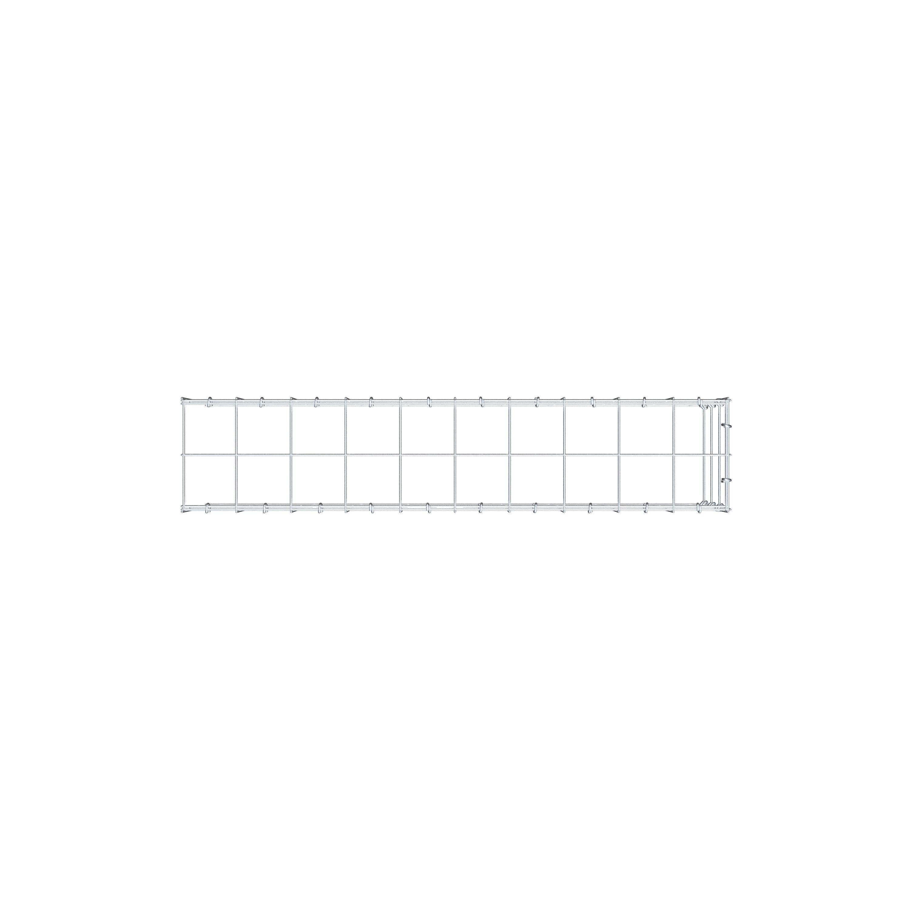 Anbaugabione Typ 4 100 cm x 30 cm x 20 cm (L x H x T), Maschenweite 10 cm x 10 cm, C-Ring