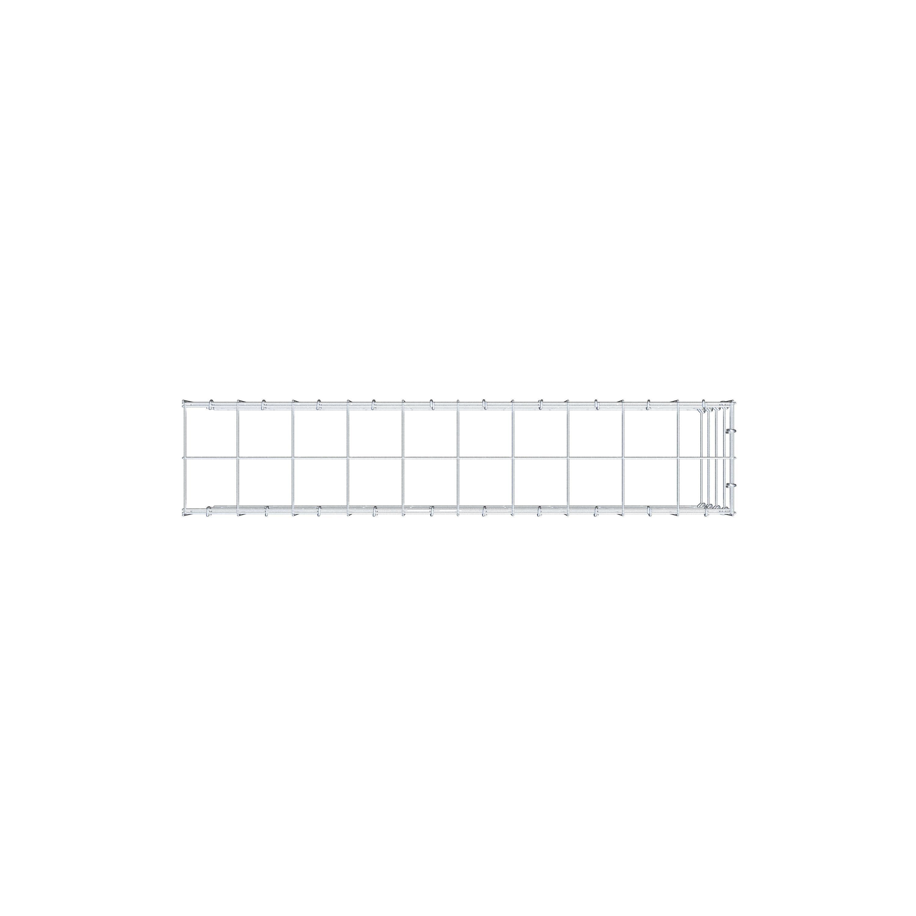 Schanskorf type 4 100 cm x 40 cm x 20 cm (L x H x D), maaswijdte 10 cm x 10 cm, C-ring